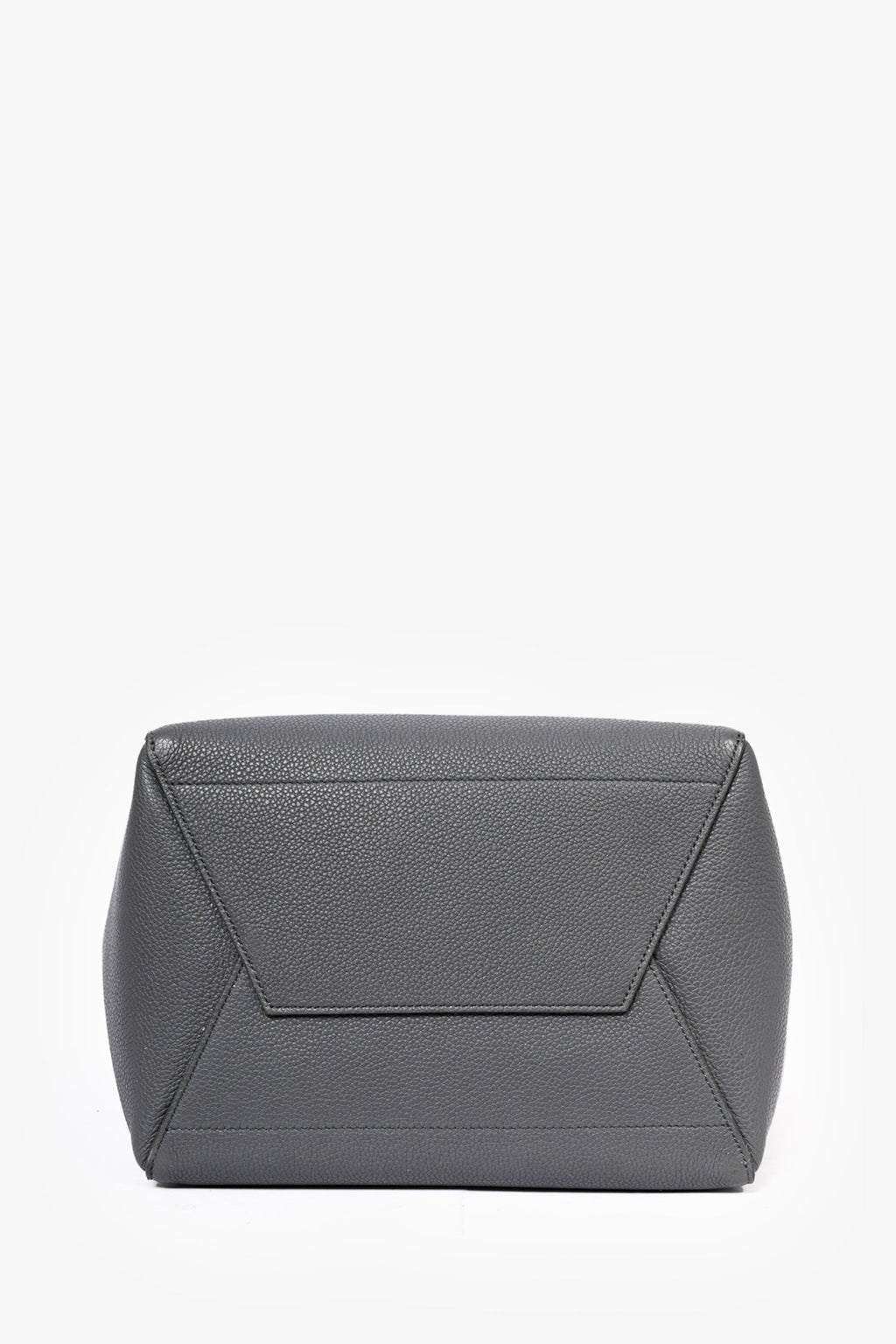 Celine Grey Leather Medium 'Seau Sangle' Bucket Bag