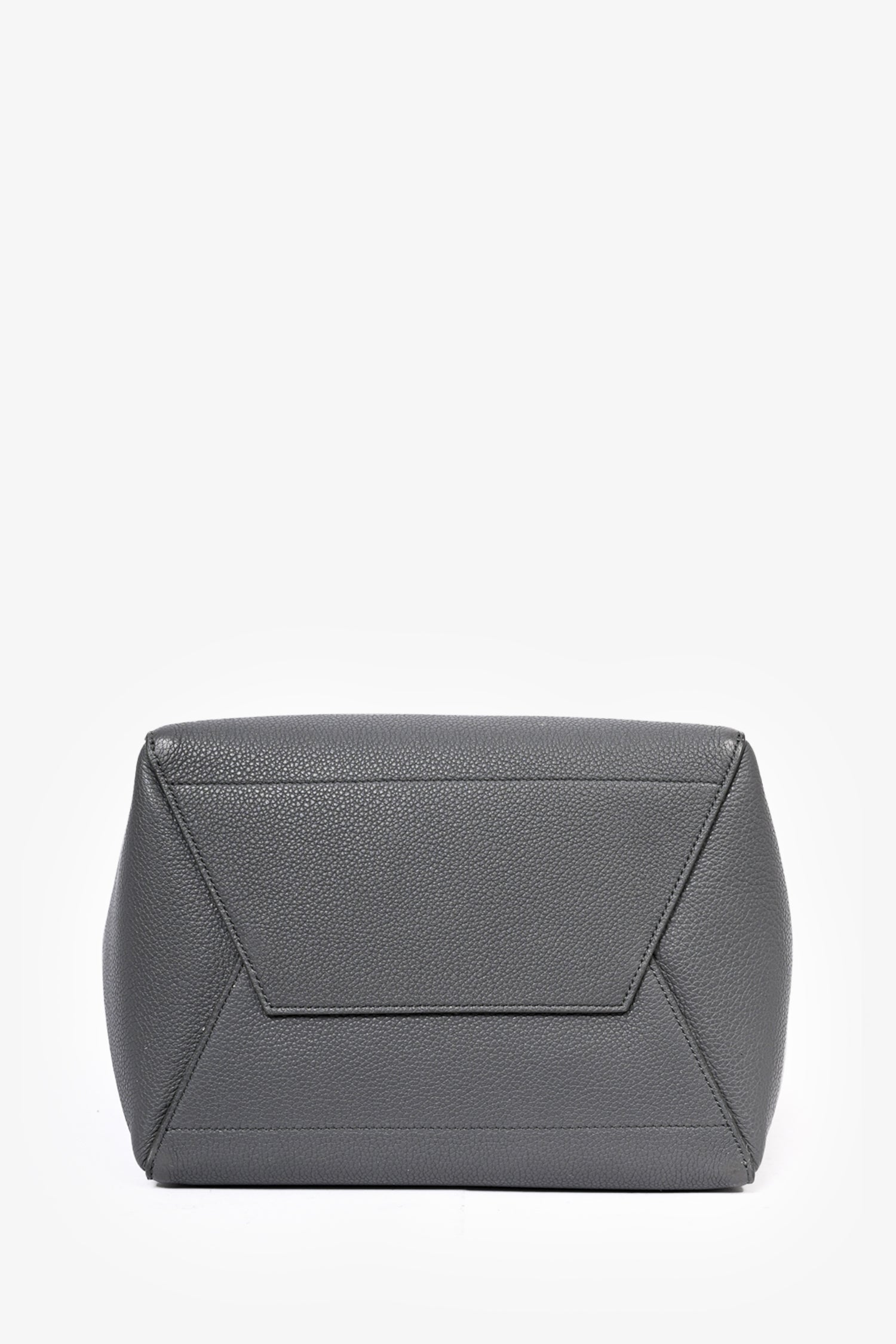 Celine Grey Leather Medium 'Seau Sangle' Bucket Bag