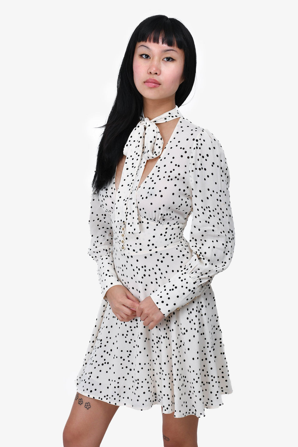 Zimmermann White/Black Polkadot Dress Size 1