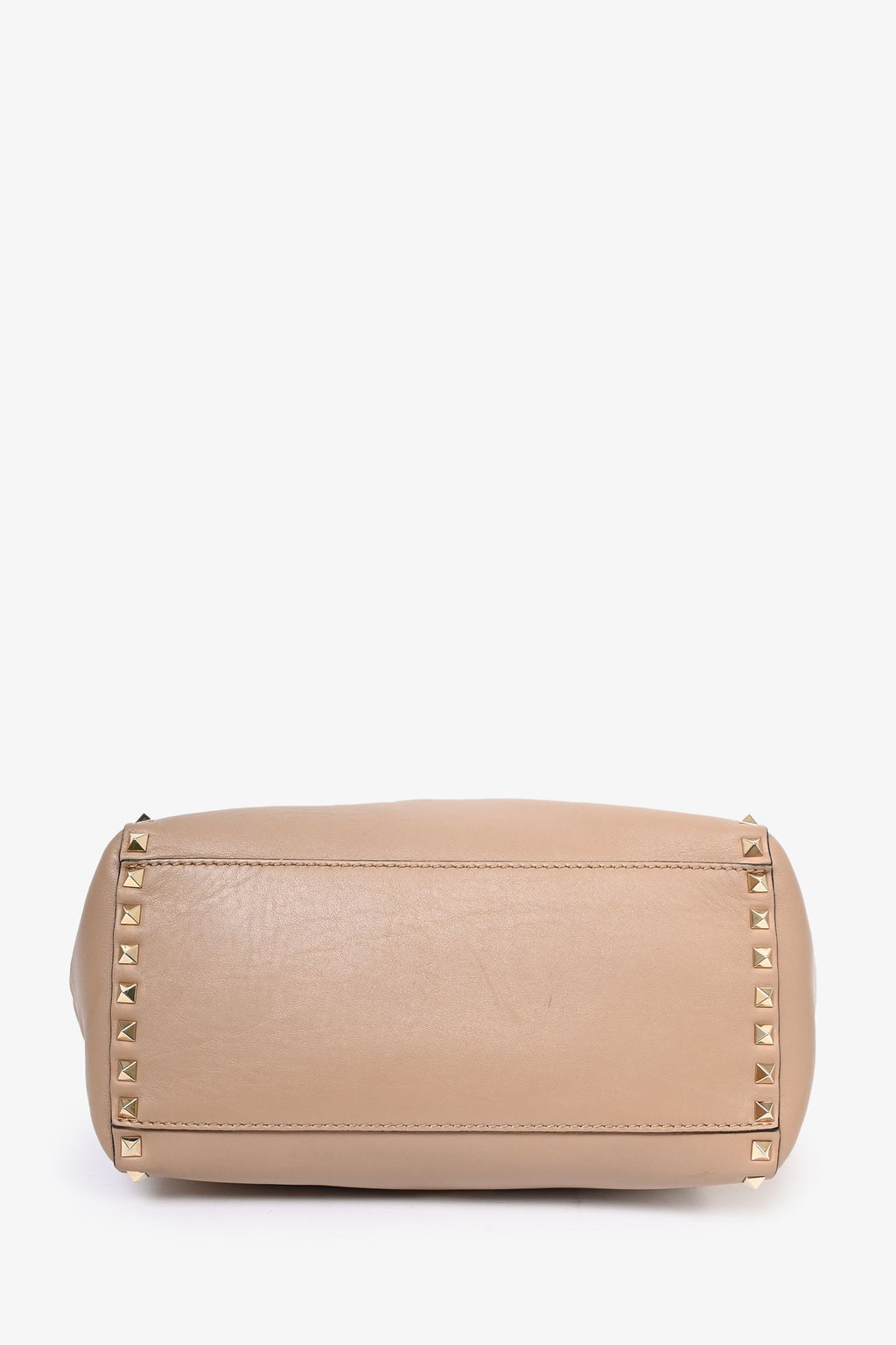 Valentino Brown Leather Rockstud Tote with Strap