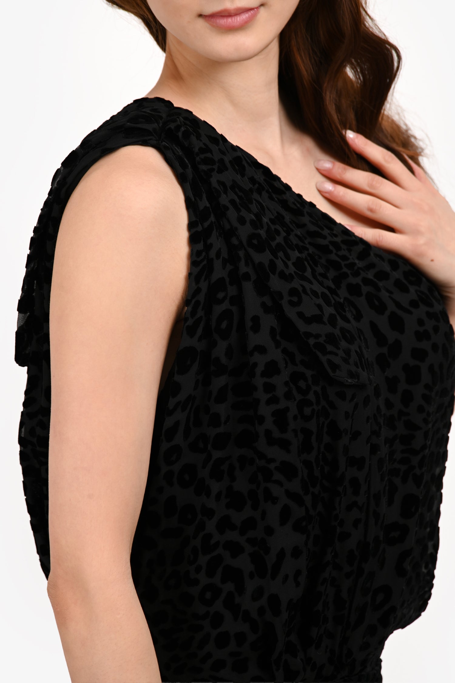 IRO Black Leopard Print Velvet Dress Size 38