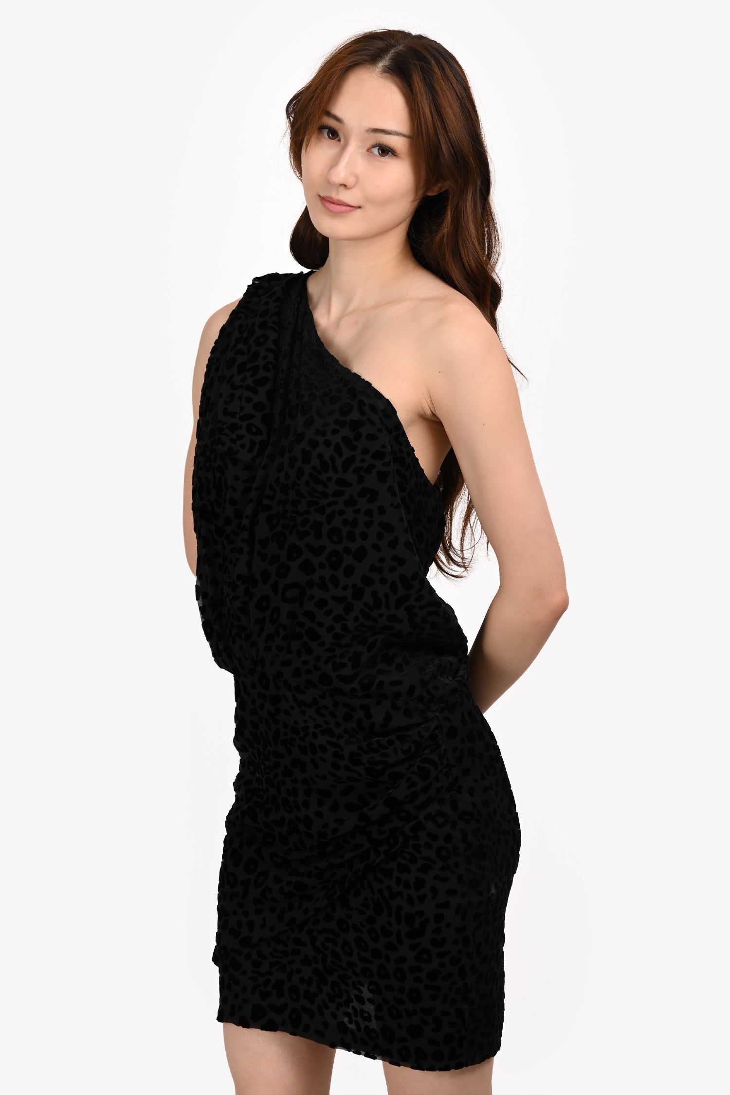 IRO Black Leopard Print Velvet Dress Size 38