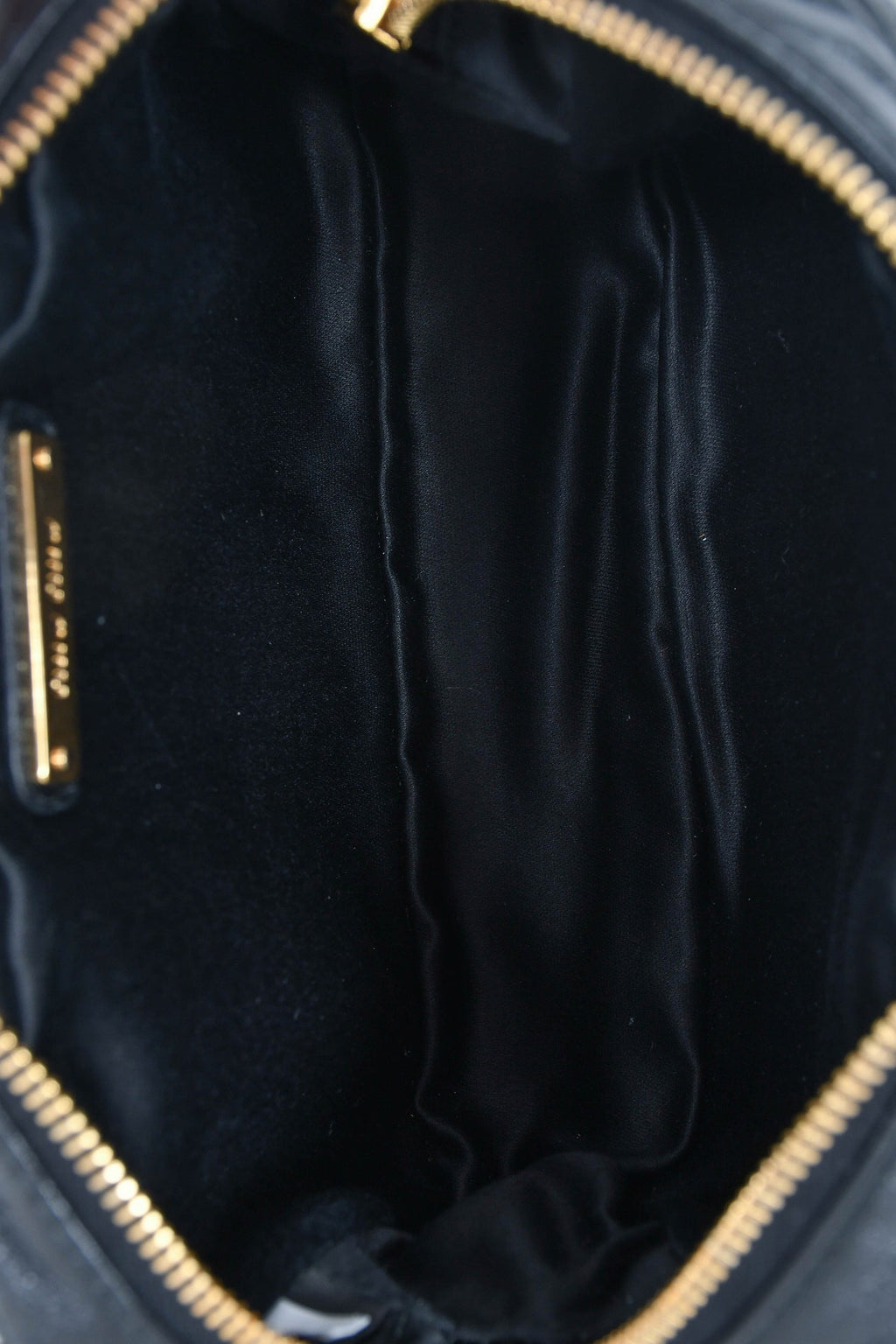 Miu Miu Black Leather Matelasse Crossbody Bag With Straps