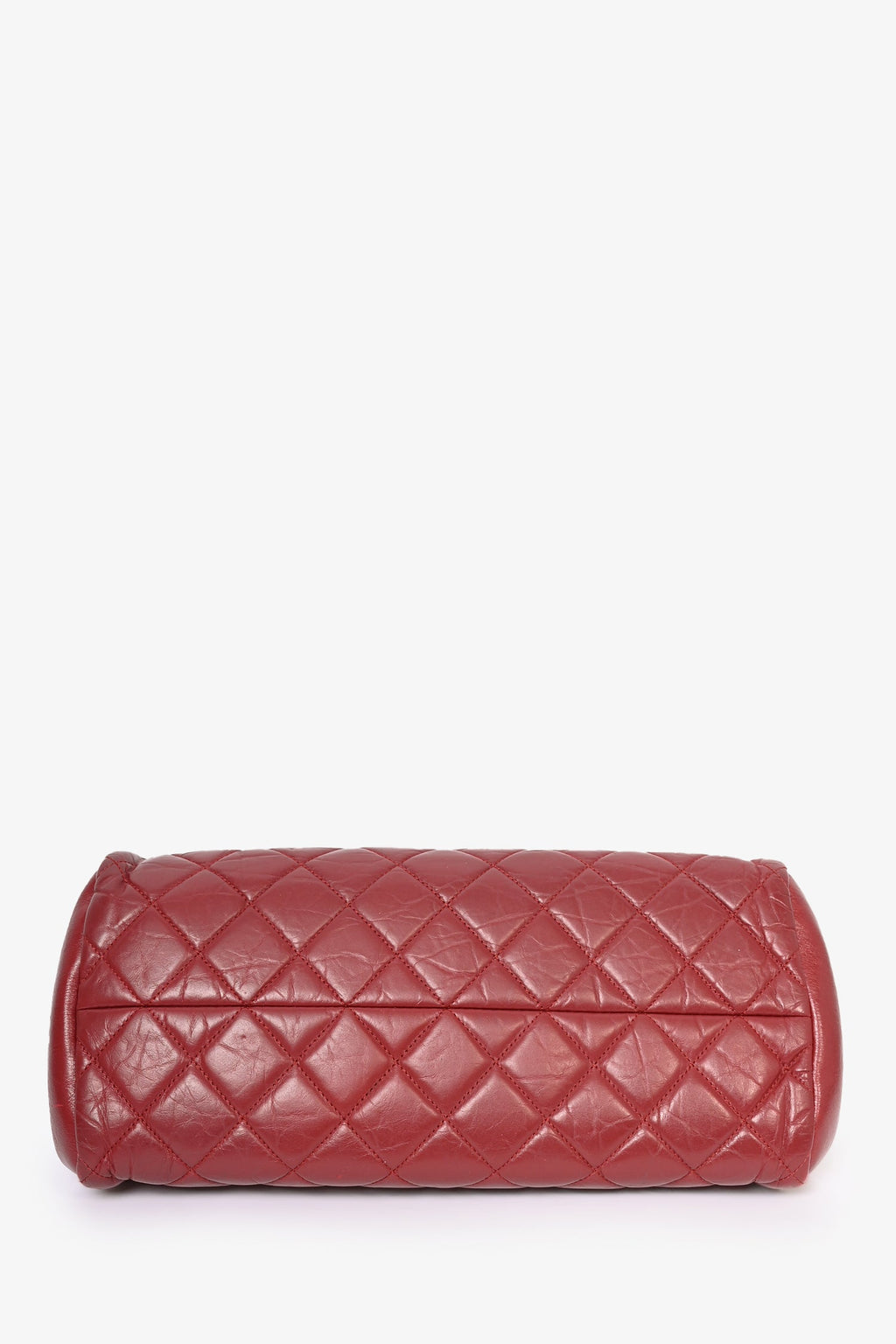 Pre-Loved Chanel™ 2012-13 Red Lambskin Large Just Mademoiselle Bowling Bag