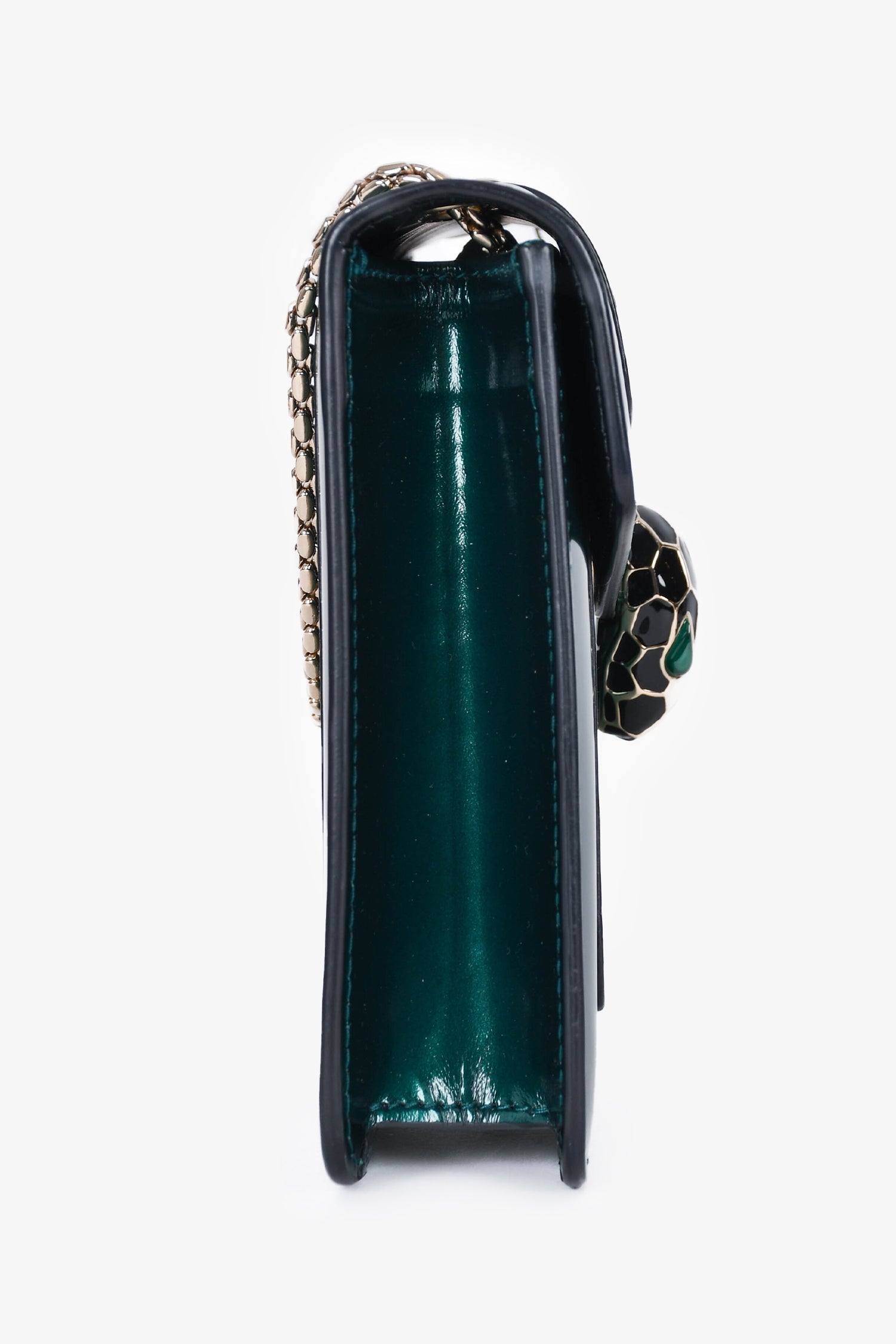 Bvlgari Green Patent Serpenti Forever Mini Chain Bag