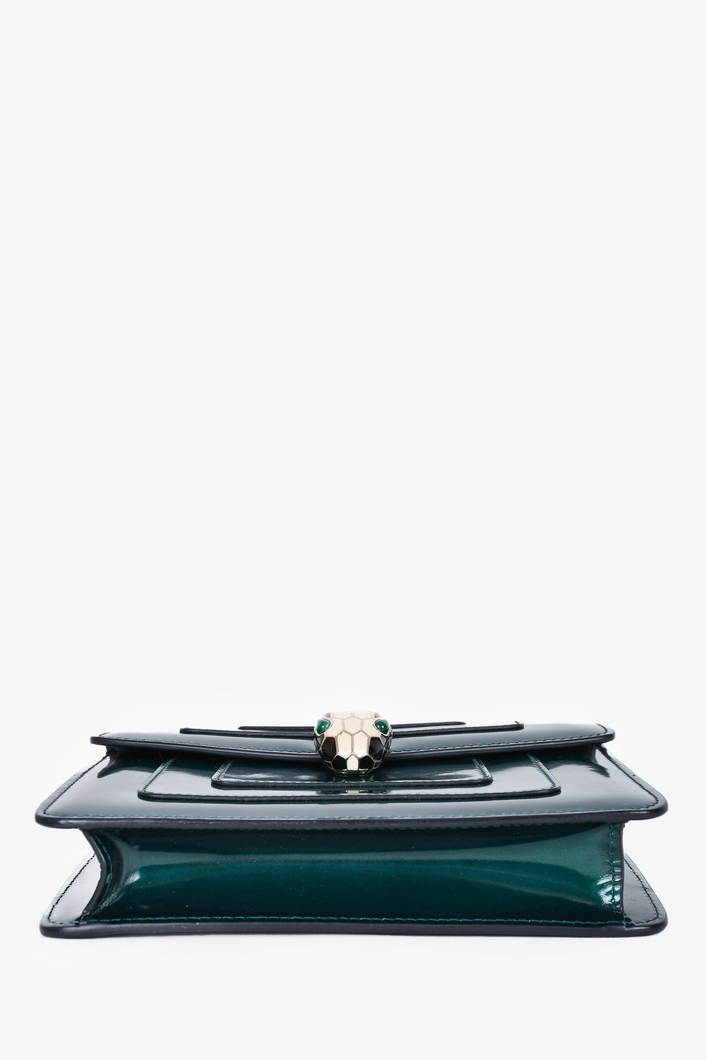Bvlgari Green Patent Serpenti Forever Mini Chain Bag