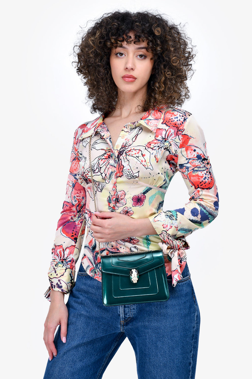 Bvlgari Green Patent Serpenti Forever Mini Chain Bag