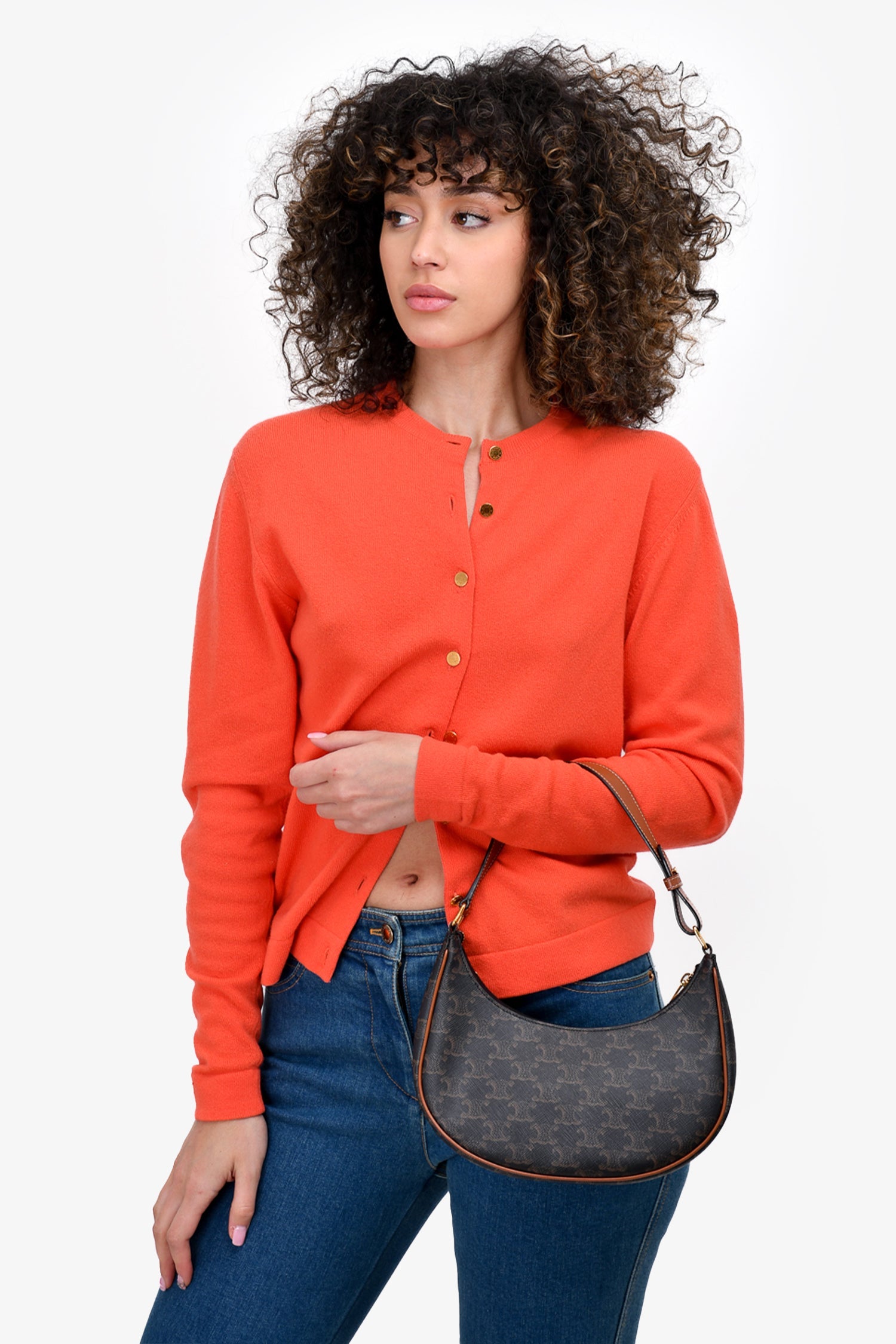 Celine 2021 Brown Canvas 'Ava' Shoulder Bag