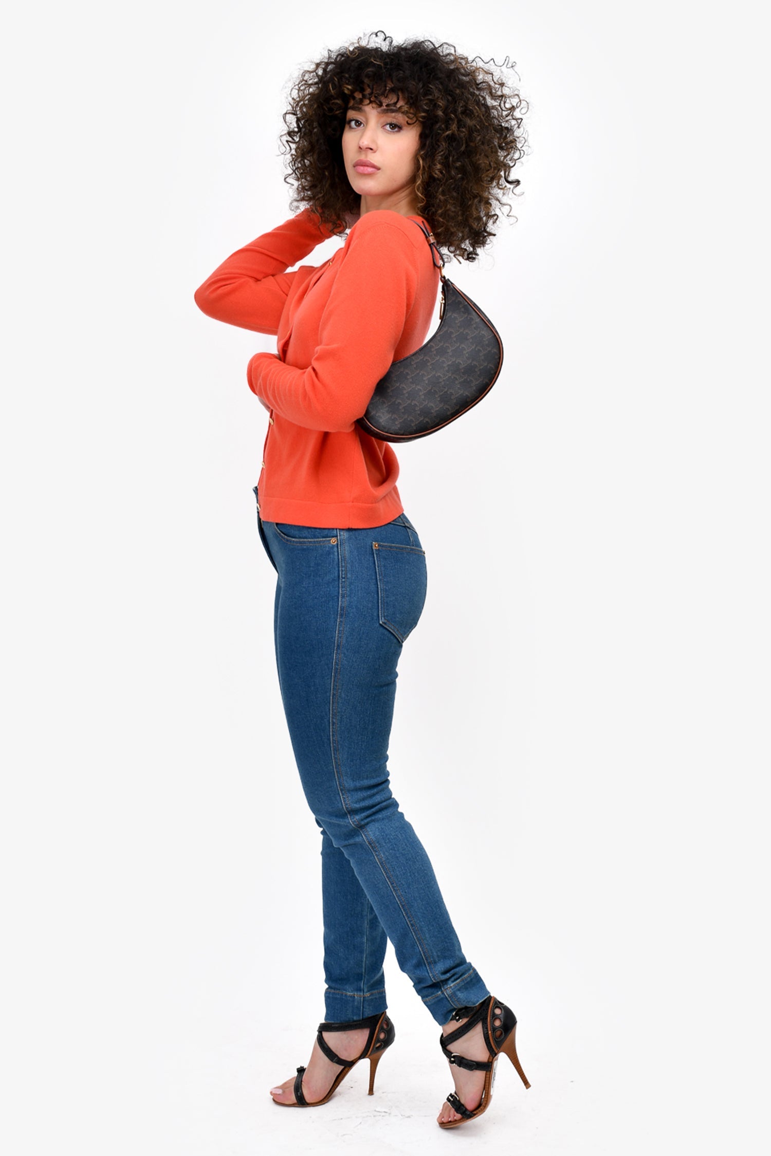 Celine 2021 Brown Canvas 'Ava' Shoulder Bag