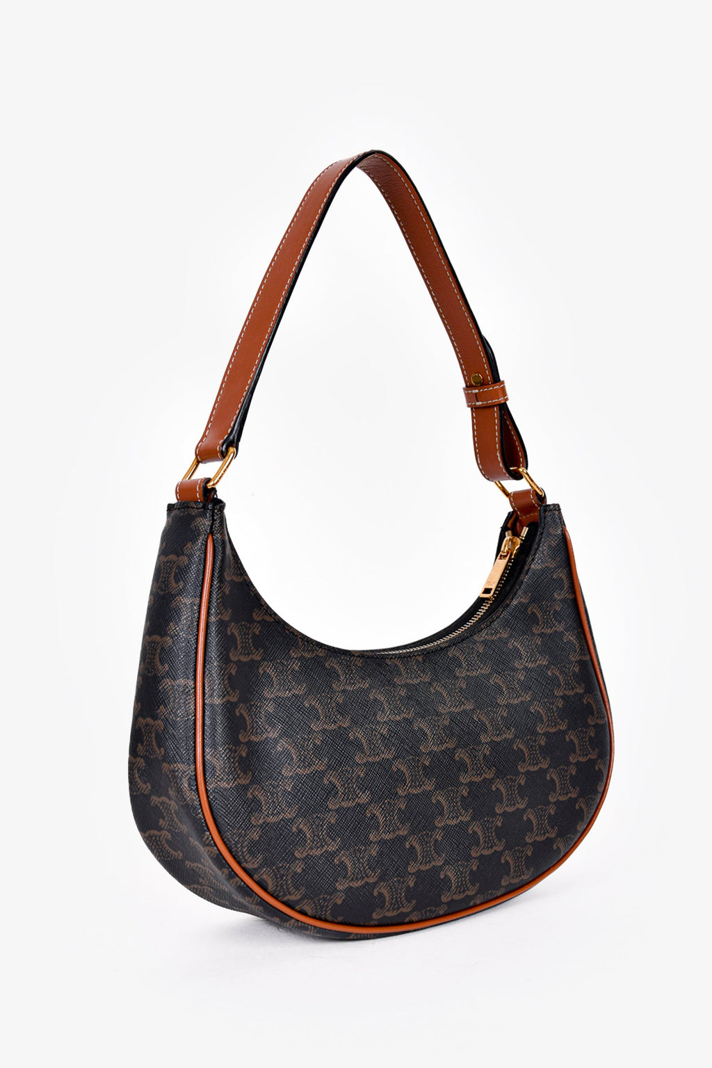 Celine 2021 Brown Canvas 'Ava' Shoulder Bag