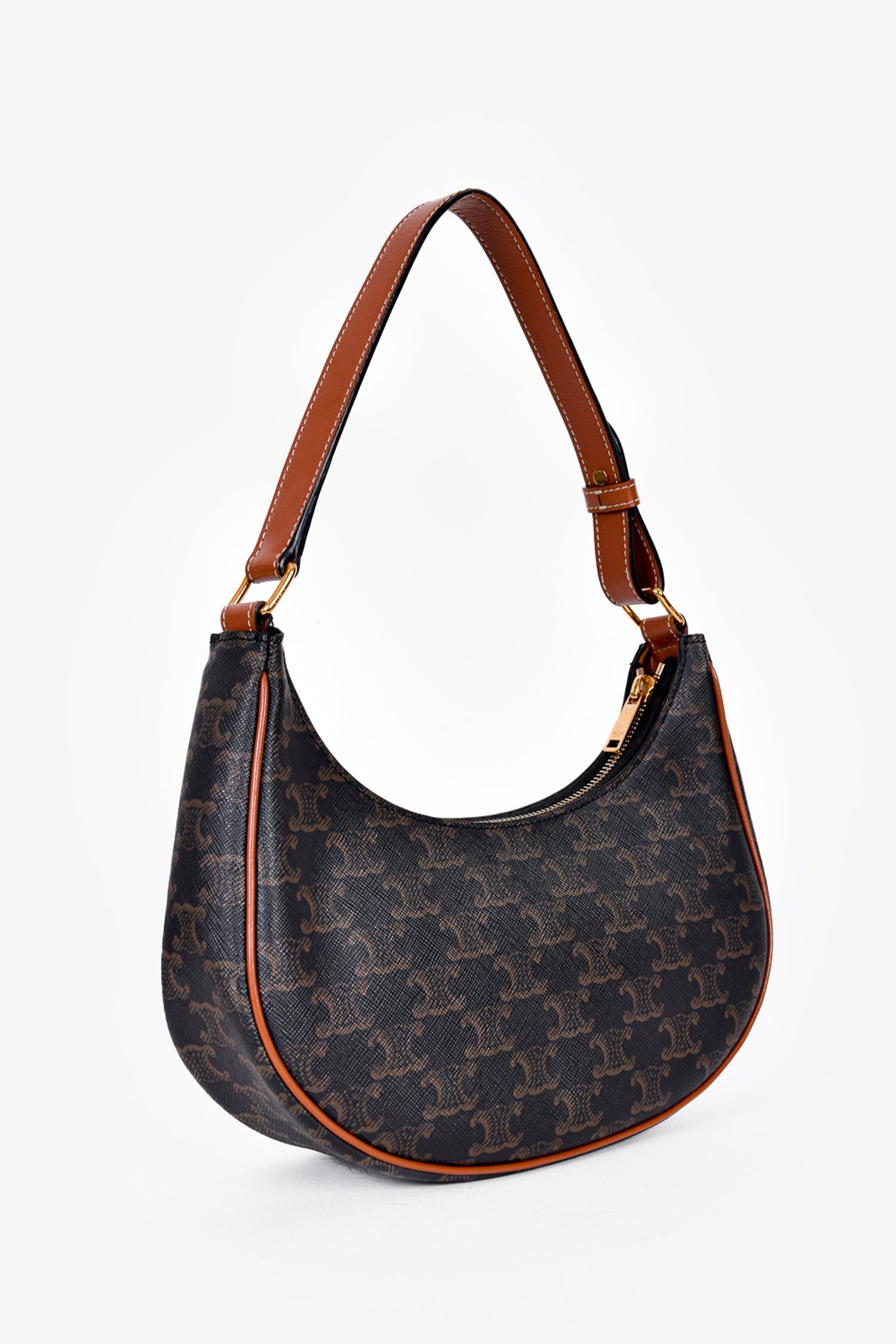 Celine 2021 Brown Canvas 'Ava' Shoulder Bag