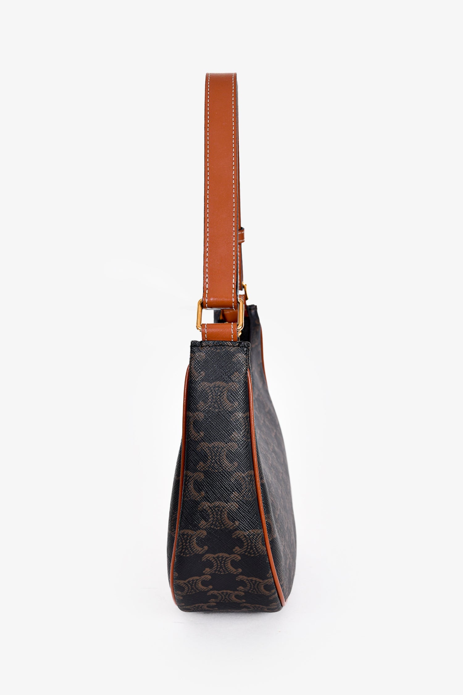 Celine 2021 Brown Canvas 'Ava' Shoulder Bag