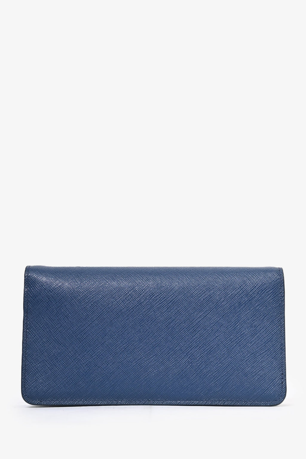 Prada Blue Saffiano Leather Wallet on Chain