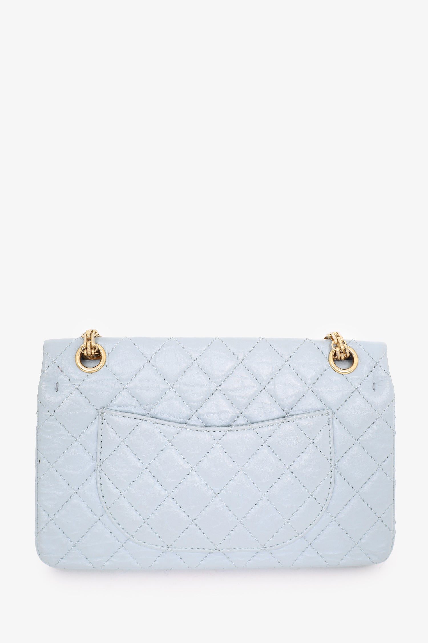 Pre-Loved Chanel™ 2018-2019 Blue Quilted Leather Reissue 225 Double Flap Bag