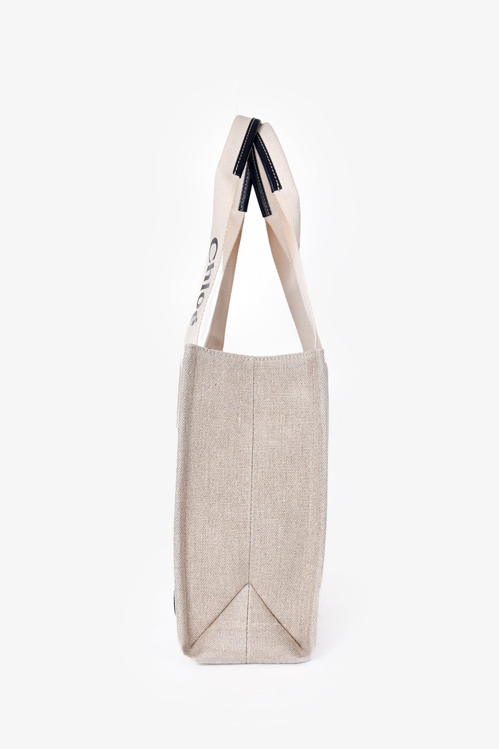Chloe Beige Linen 'Woody' Tote Bag