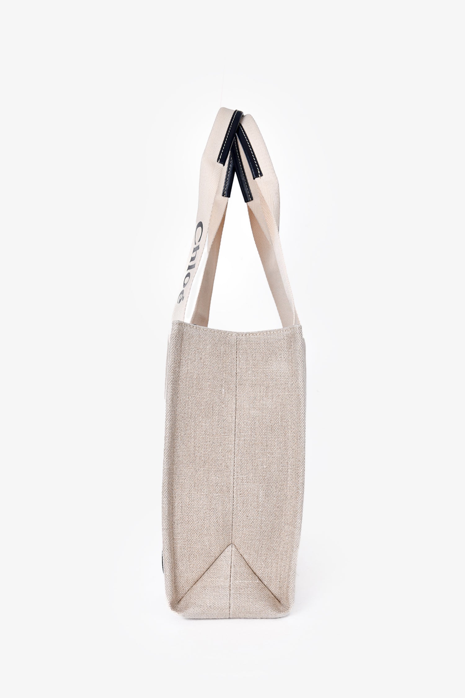 Chloe Beige Linen 'Woody' Tote Bag