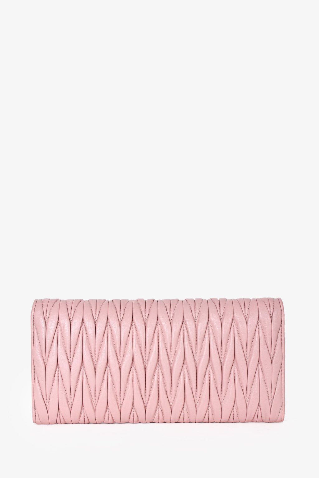 Miu Miu Pink Matelassé Leather Wallet on Chain