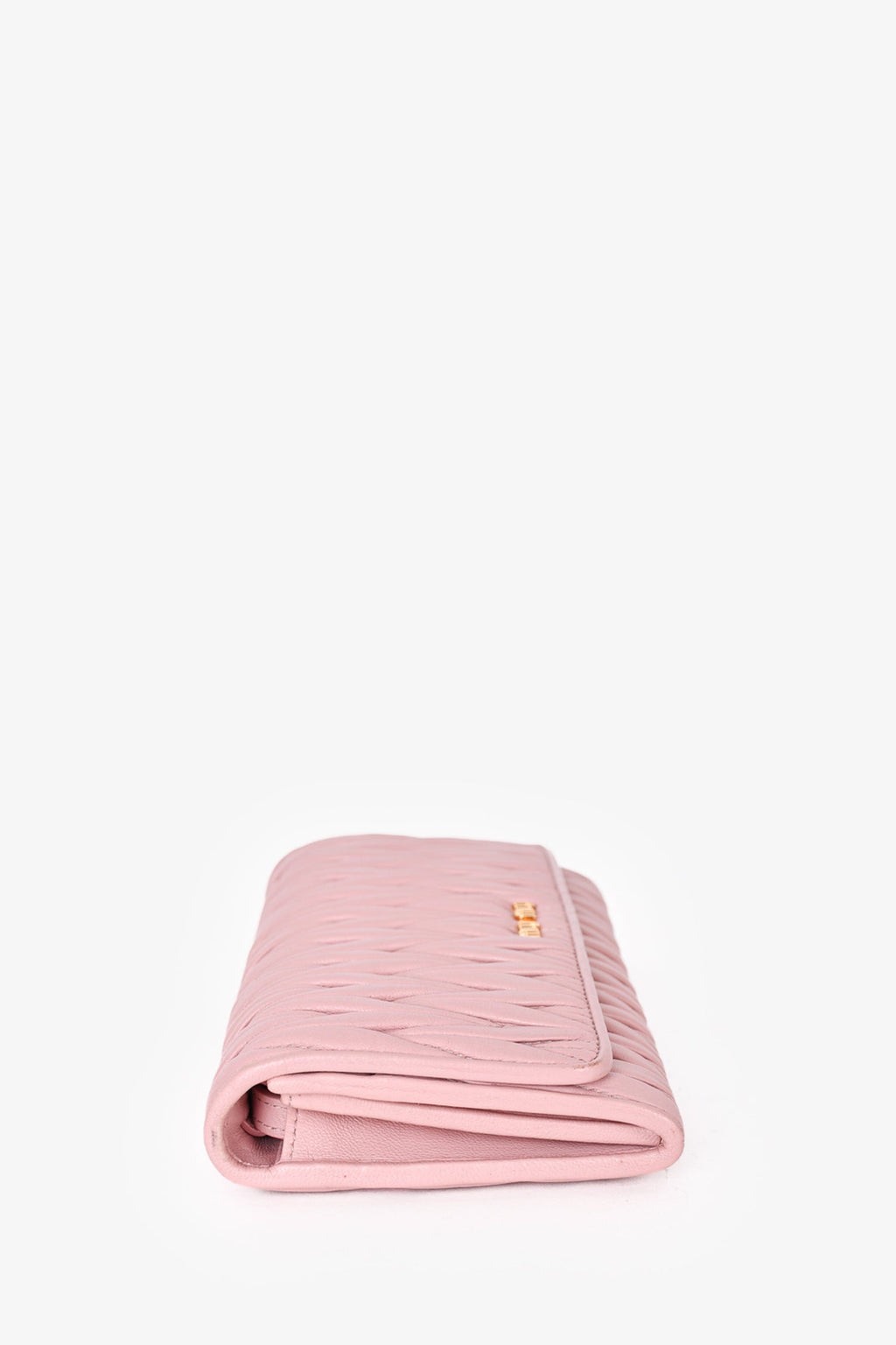 Miu Miu Pink Matelassé Leather Wallet on Chain