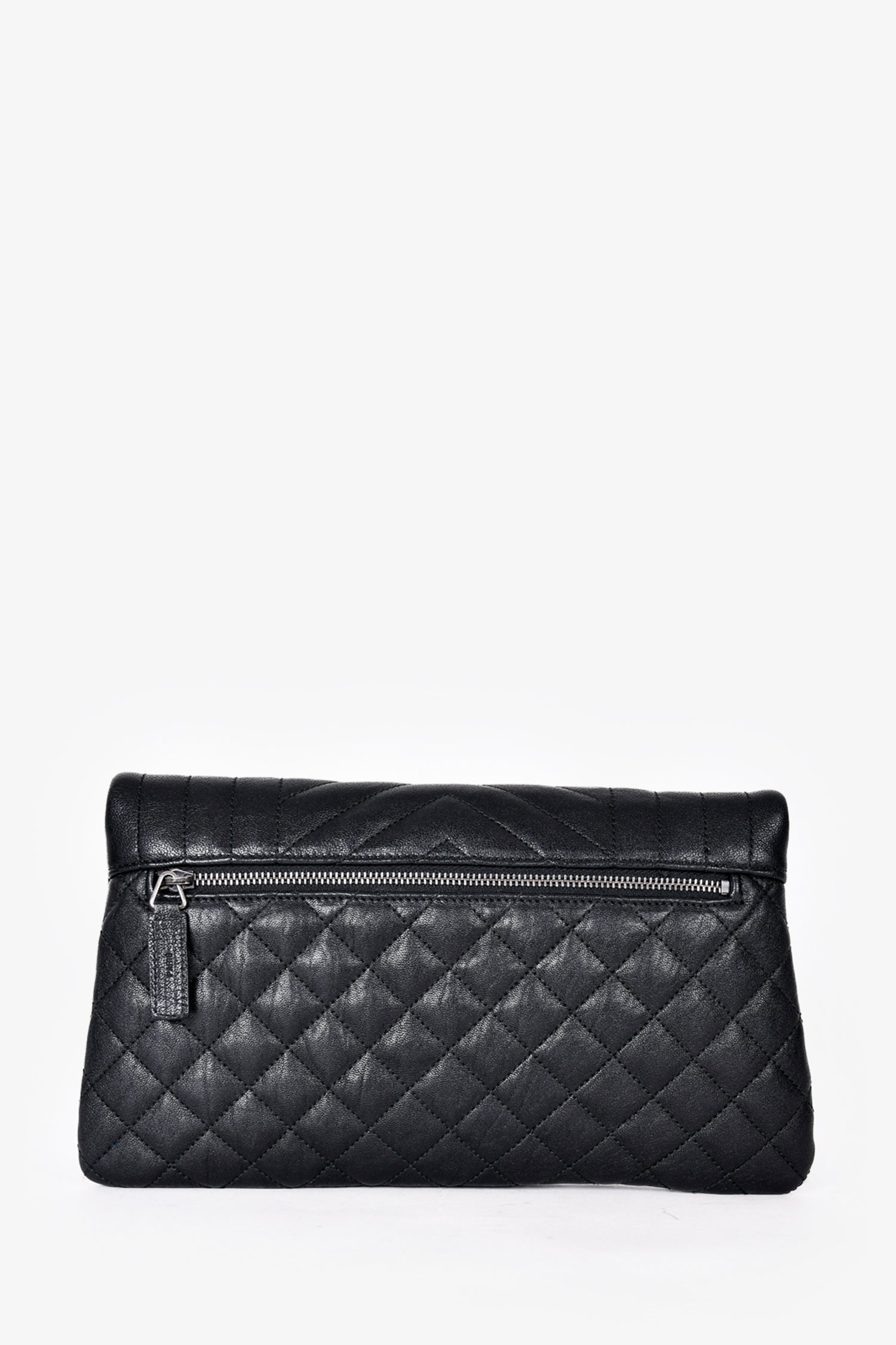 Saint Laurent 2016 Black Leather Fold Over West Hollywood Clutch