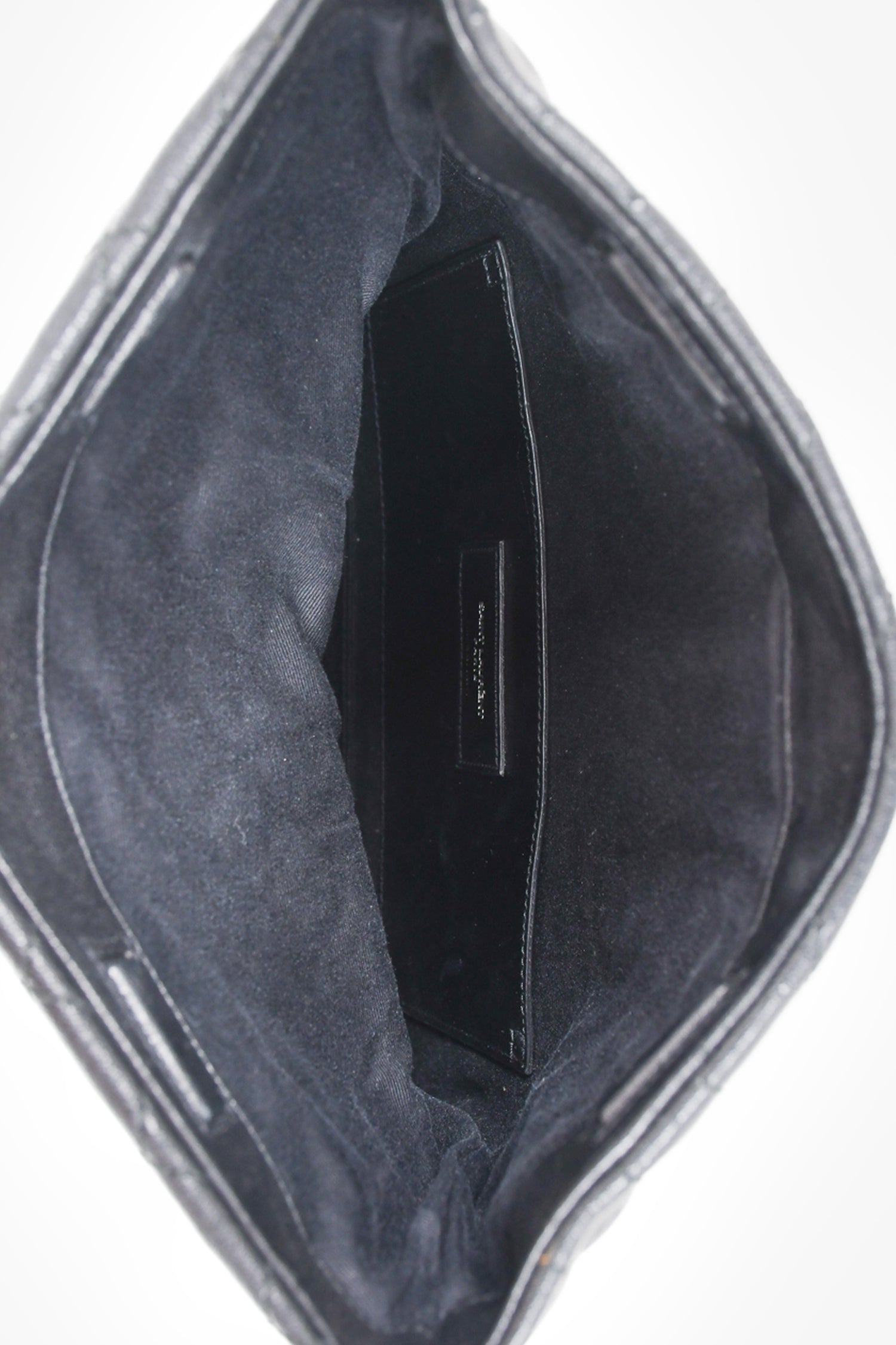Saint Laurent 2016 Black Leather Fold Over West Hollywood Clutch
