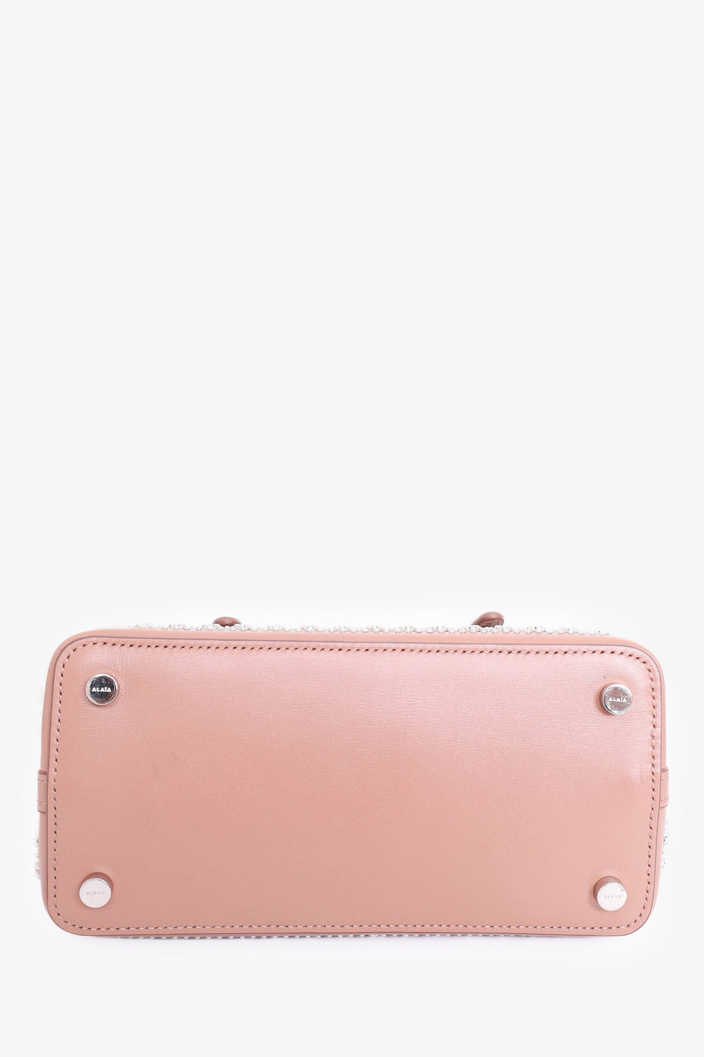 Alaïa Taupe Leather Studded Laser Cut Mini Tote Bag With Strap