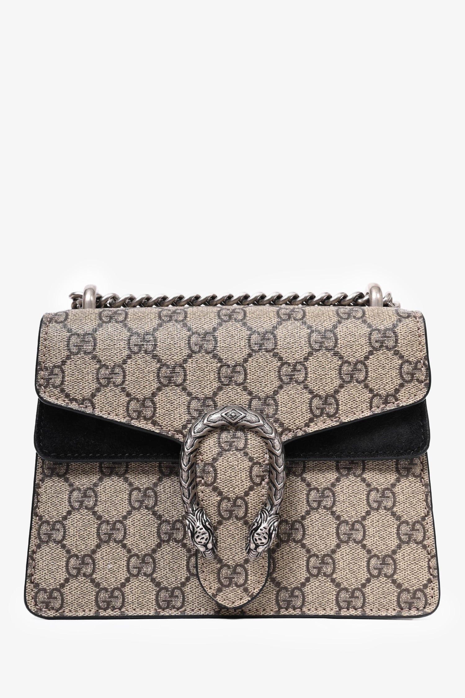 Gucci GG Supreme/Black Suede Mini 'Dionysus' Bag