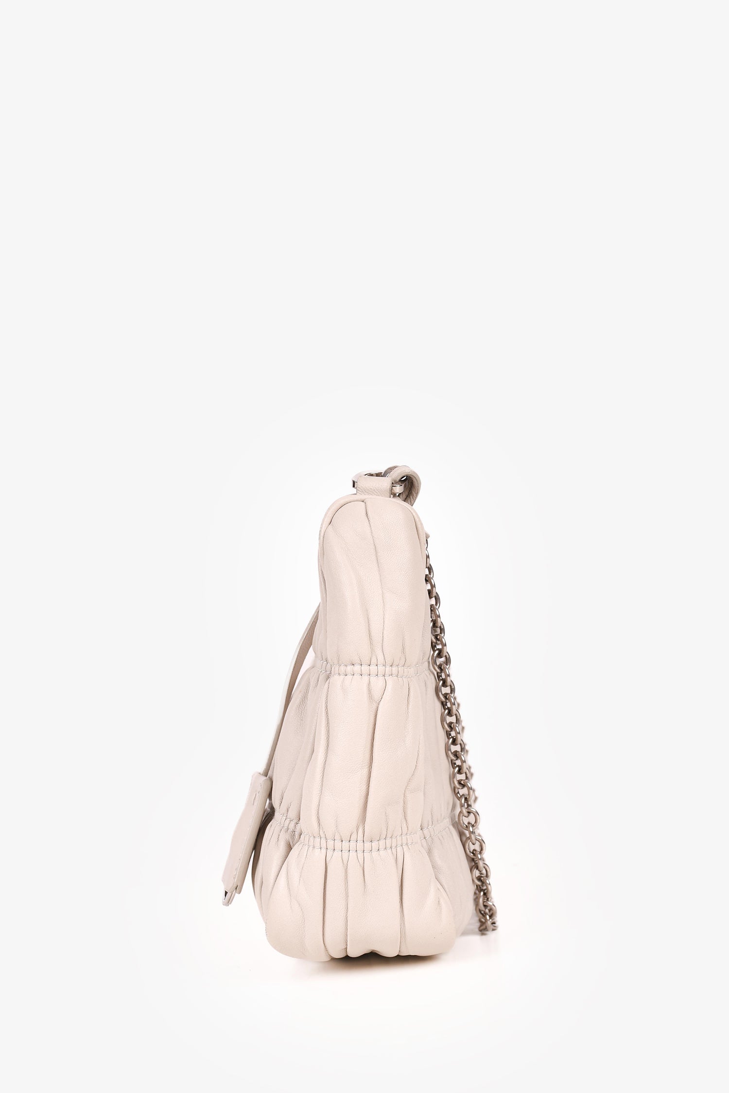 Prada Cream Nappa Gaufre Re-Edition 2005 With Nylon Strap