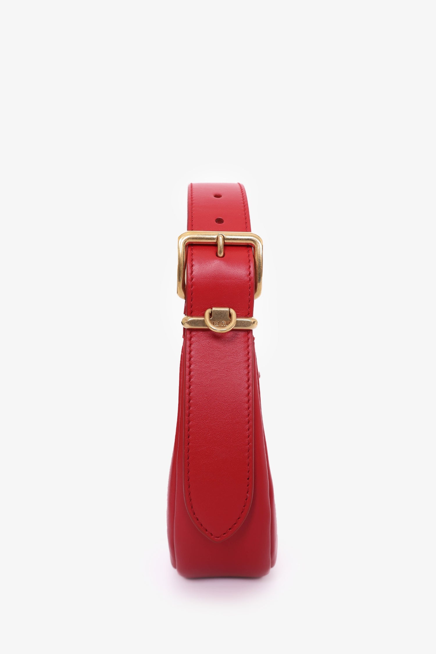 Miu Miu Red Leather Hobo Bag With Strap