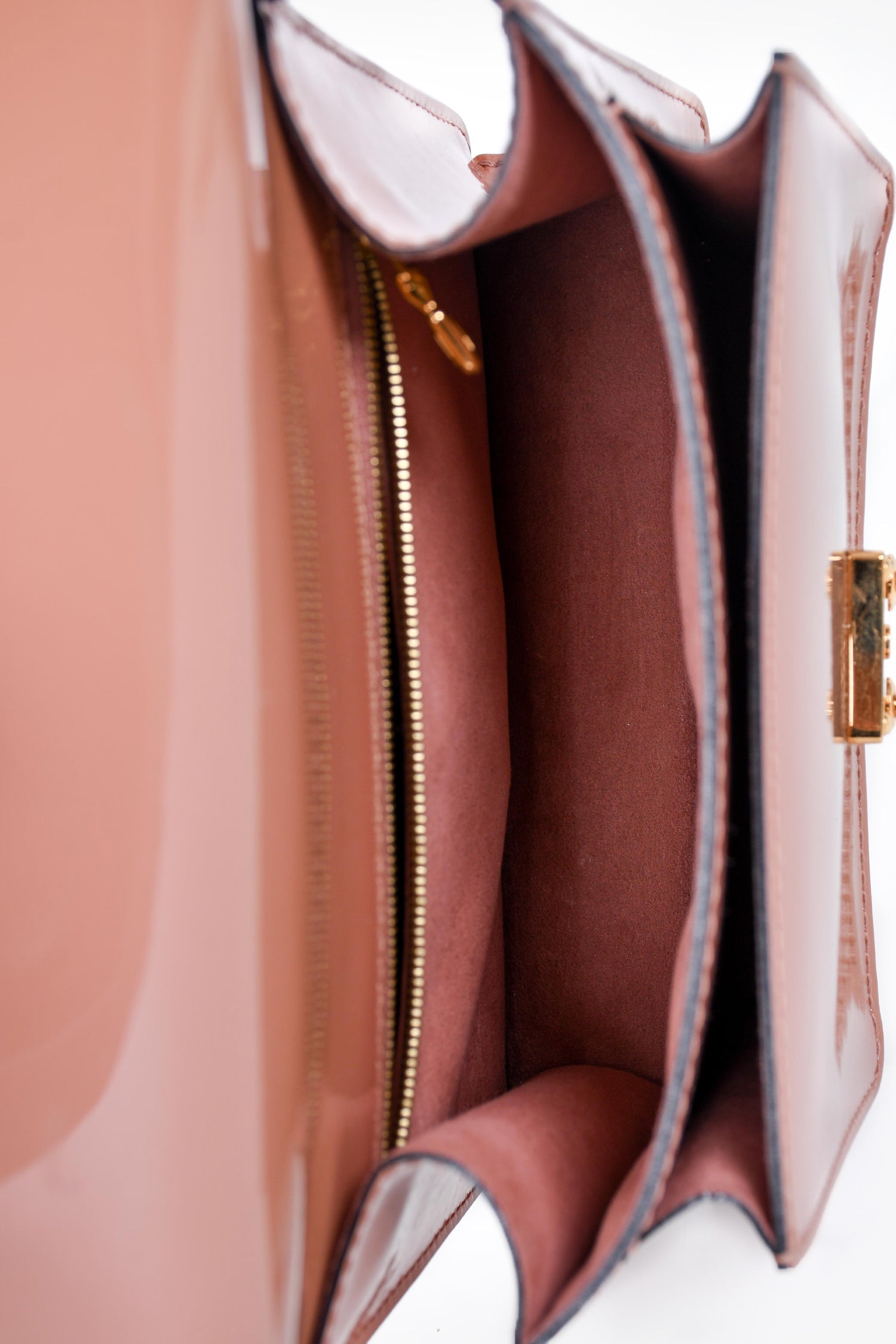 Louis Vuitton 2013 Beige Patent Leather Vernis Monceau BB with Strap