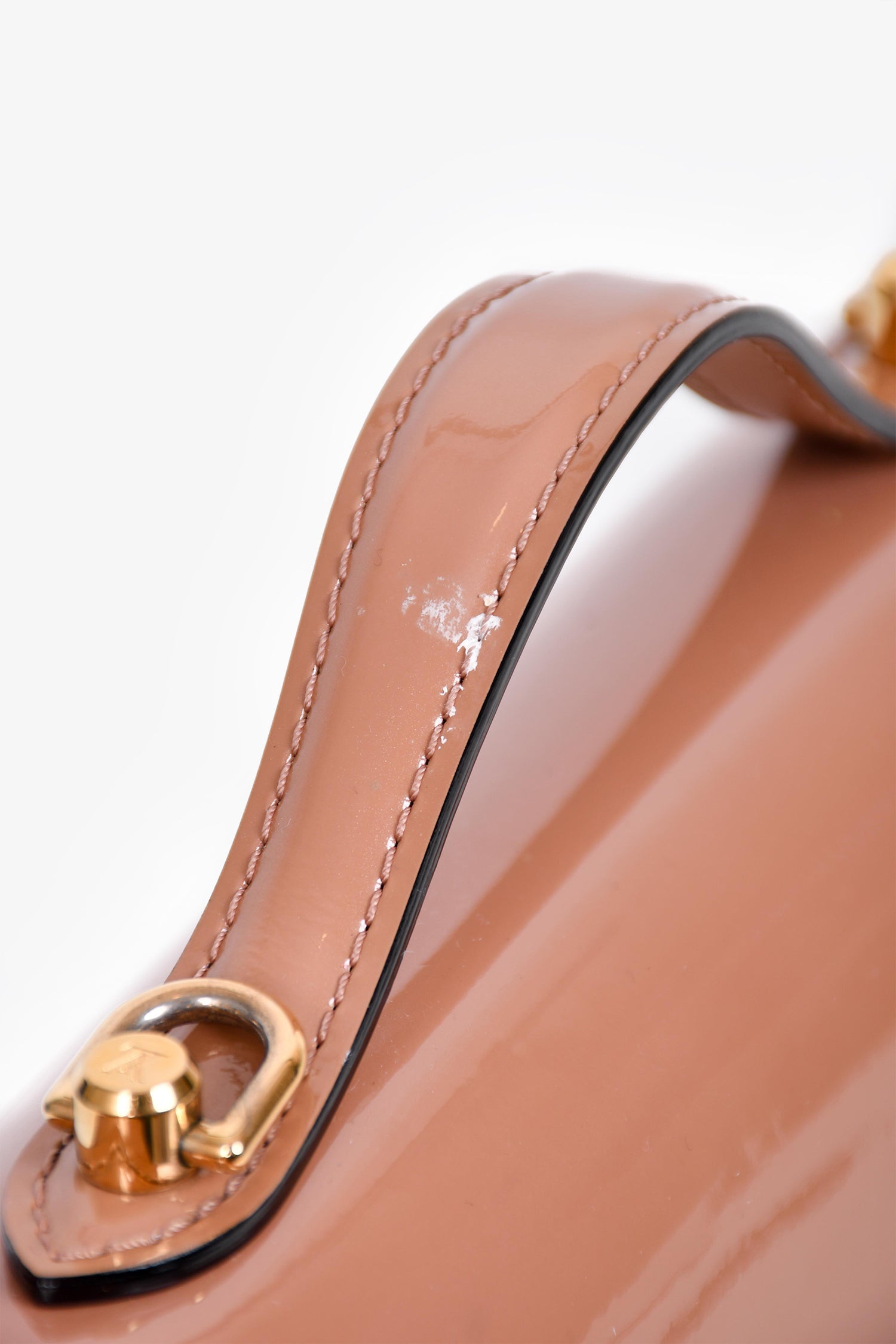 Louis Vuitton 2013 Beige Patent Leather Vernis Monceau BB with Strap