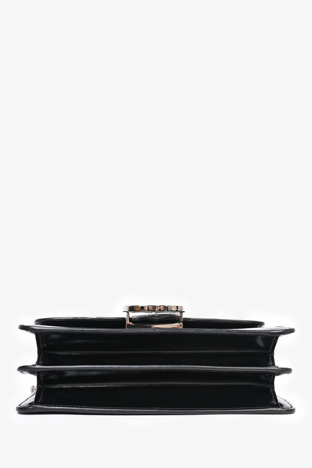 Gucci Black Patent Leather Dollar Interlocking Crossbody Bag