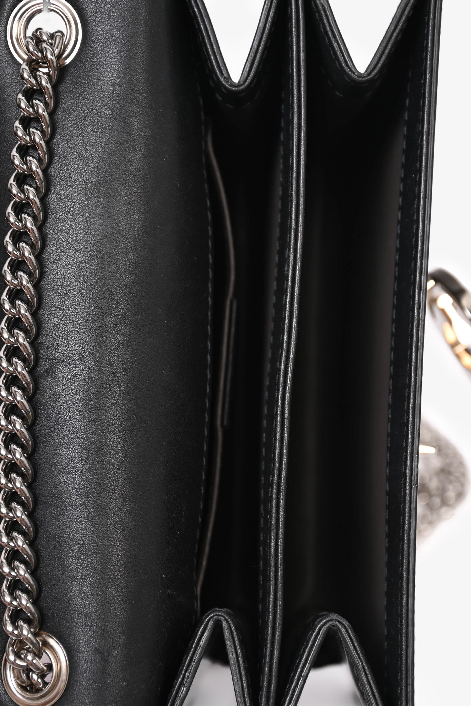 Gucci Black Patent Leather Dollar Interlocking Crossbody Bag