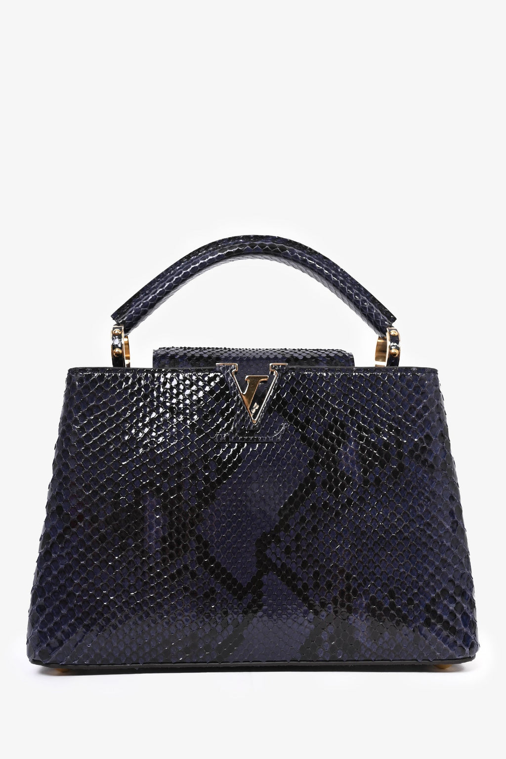 Louis Vuitton Navy Blue Python Leather Capucines BB Top Handle
