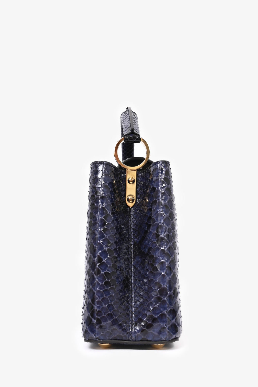 Louis Vuitton Navy Blue Python Leather Capucines BB Top Handle