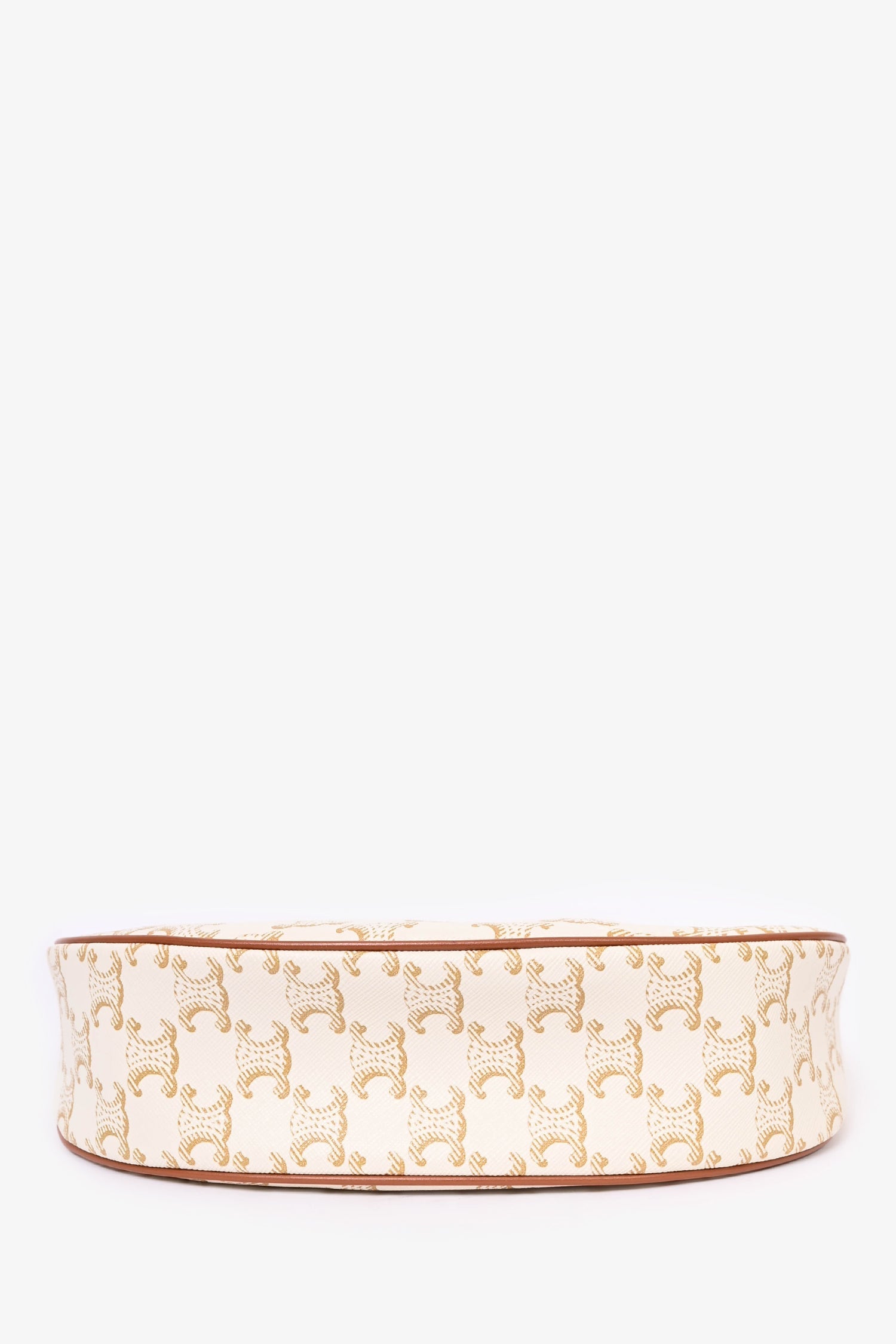 Celine 2022 White Leather Triomphe Ava Shoulder Bag