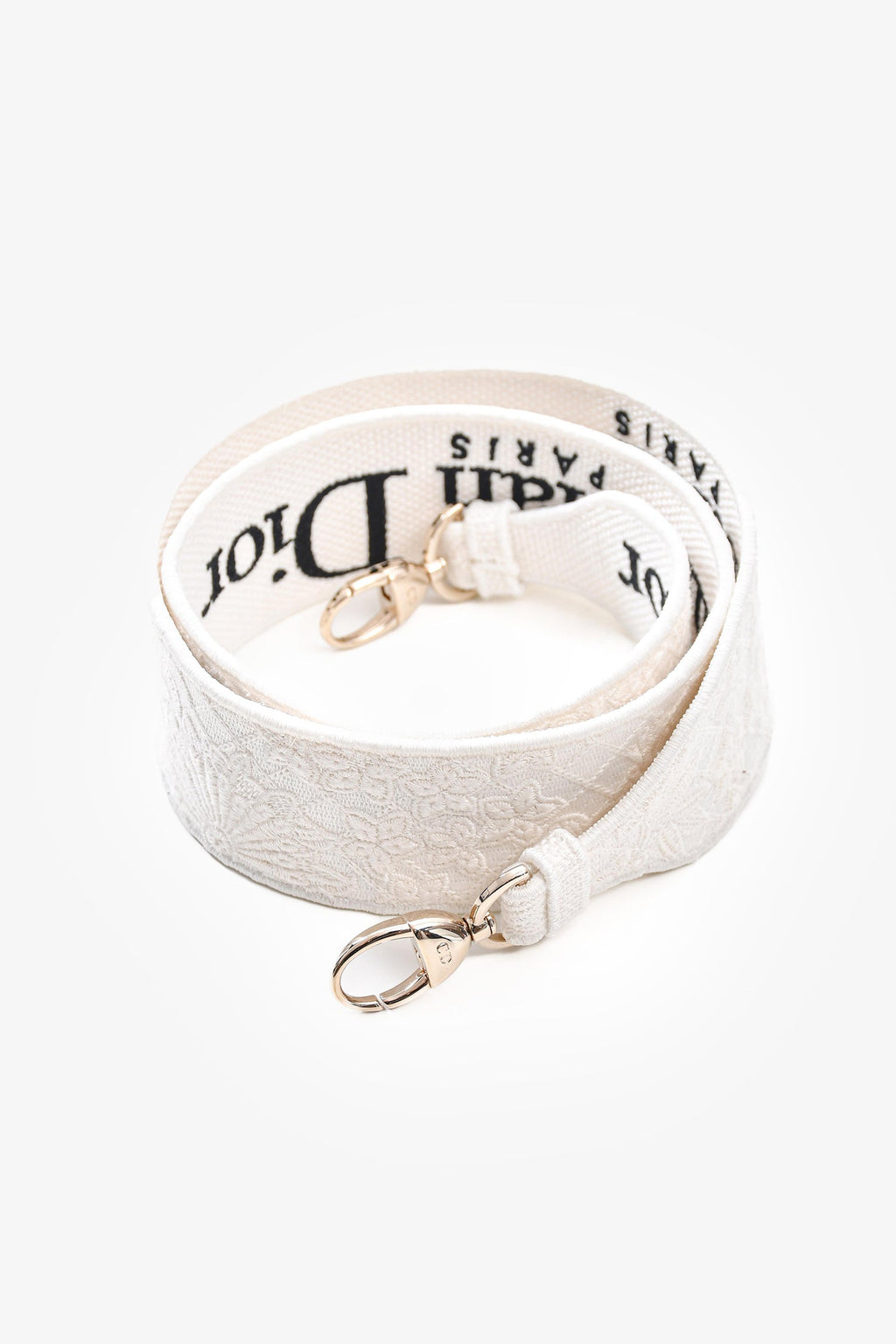 Christian Dior 2023 White Lace Floral Medium D-Lite Top Handle with Strap