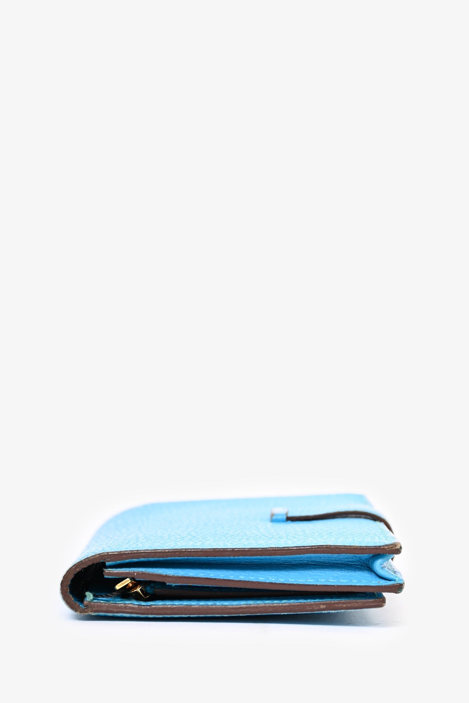 Hermès 2014 Blue Leather Bearn Wallet (As Is)