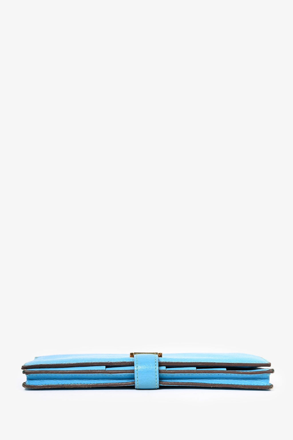 Hermès 2014 Blue Leather Bearn Wallet (As Is)