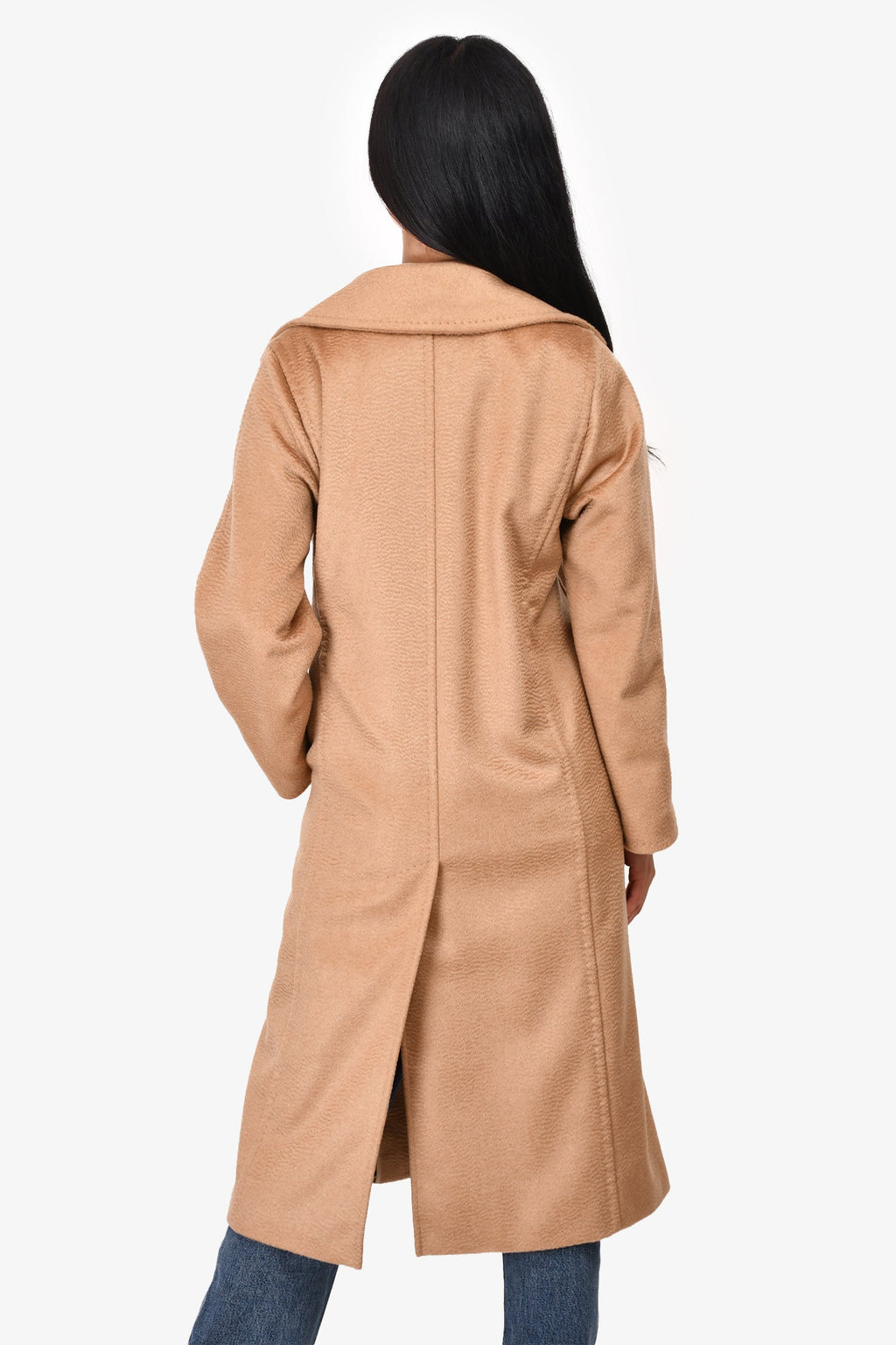 Max Mara Camel Long Sleeve Belted Coat Size 34