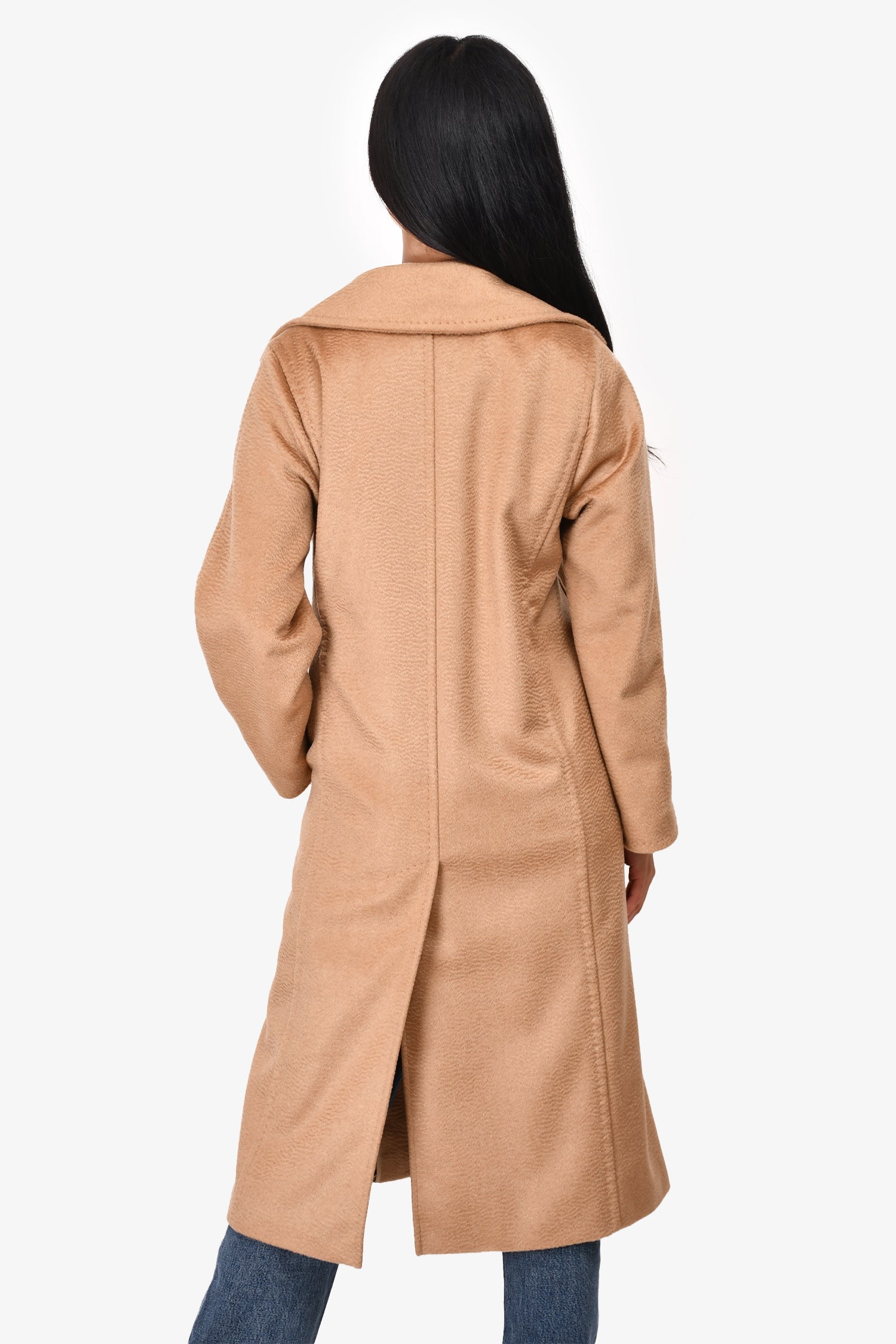Max Mara Camel Long Sleeve Belted Coat Size 34