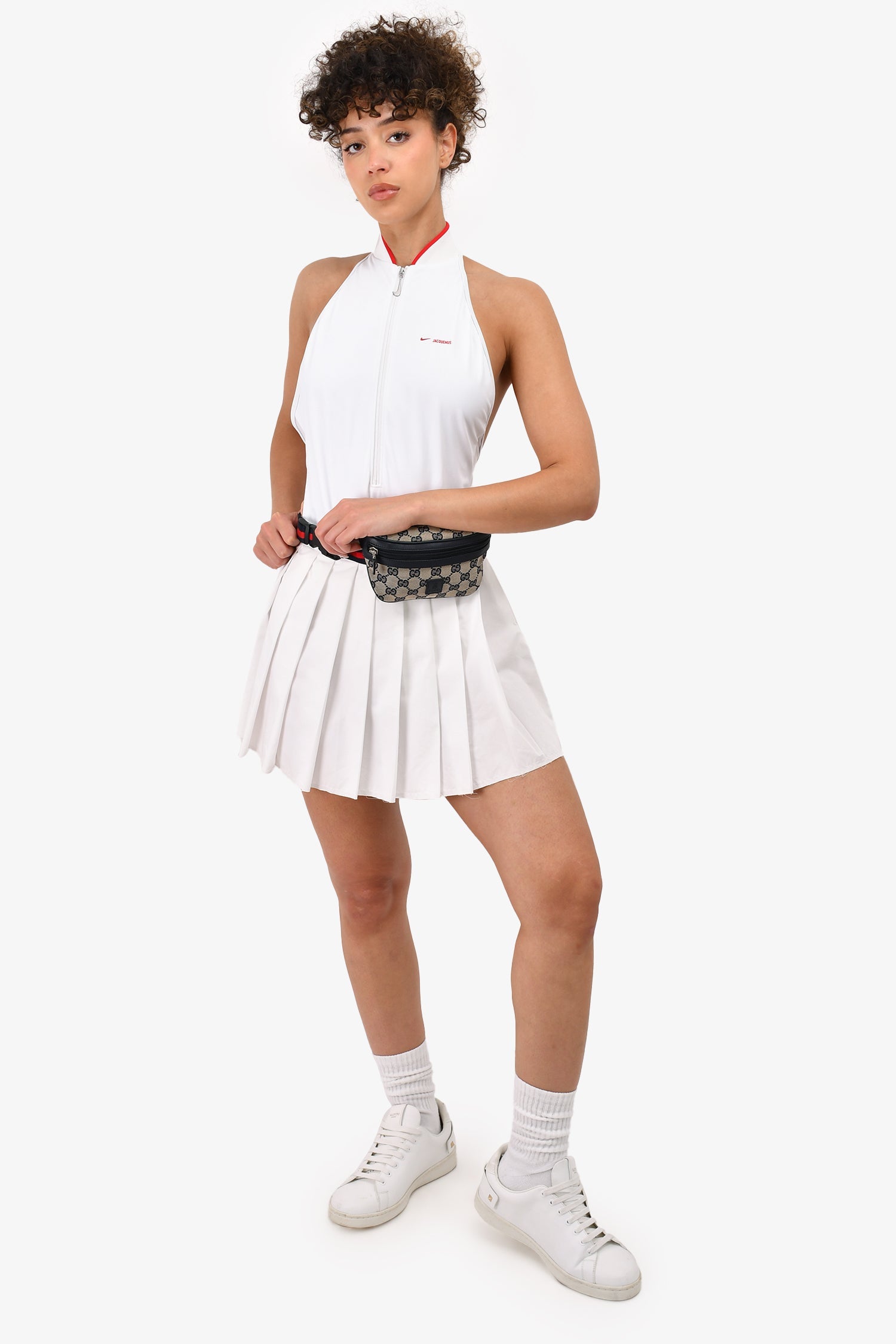 Miu Miu White Pleated Mini Skirt With Frayed Hem Size 38