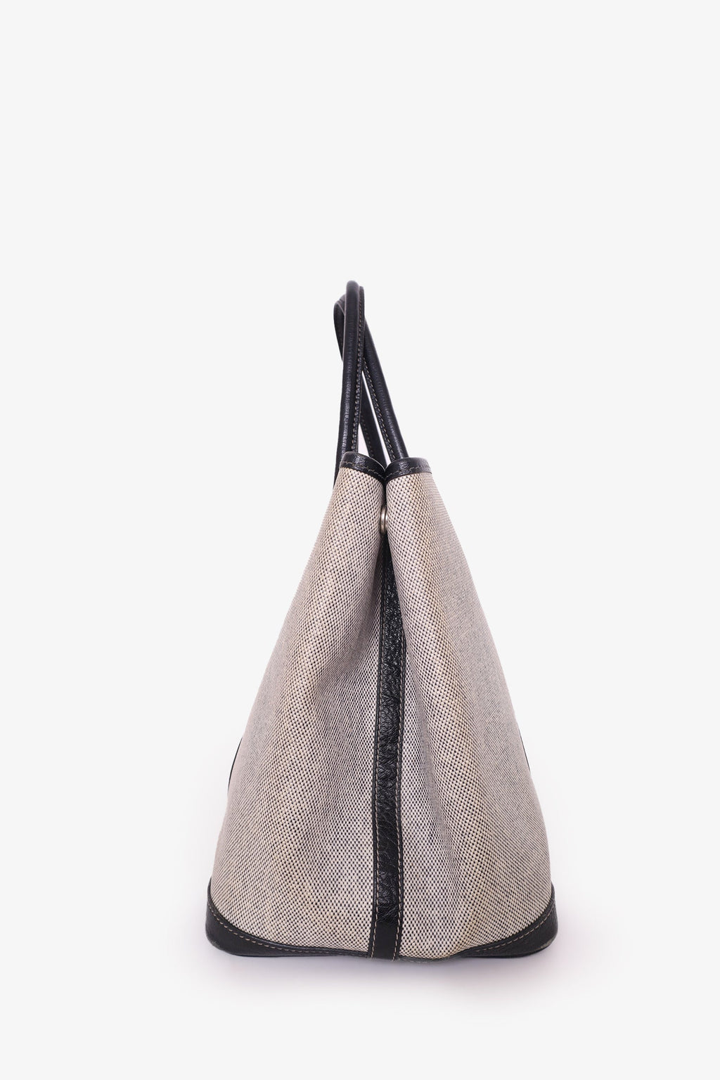 Hermès 2002 Beige/Black Coated Canvas/Leather Garden Party 36