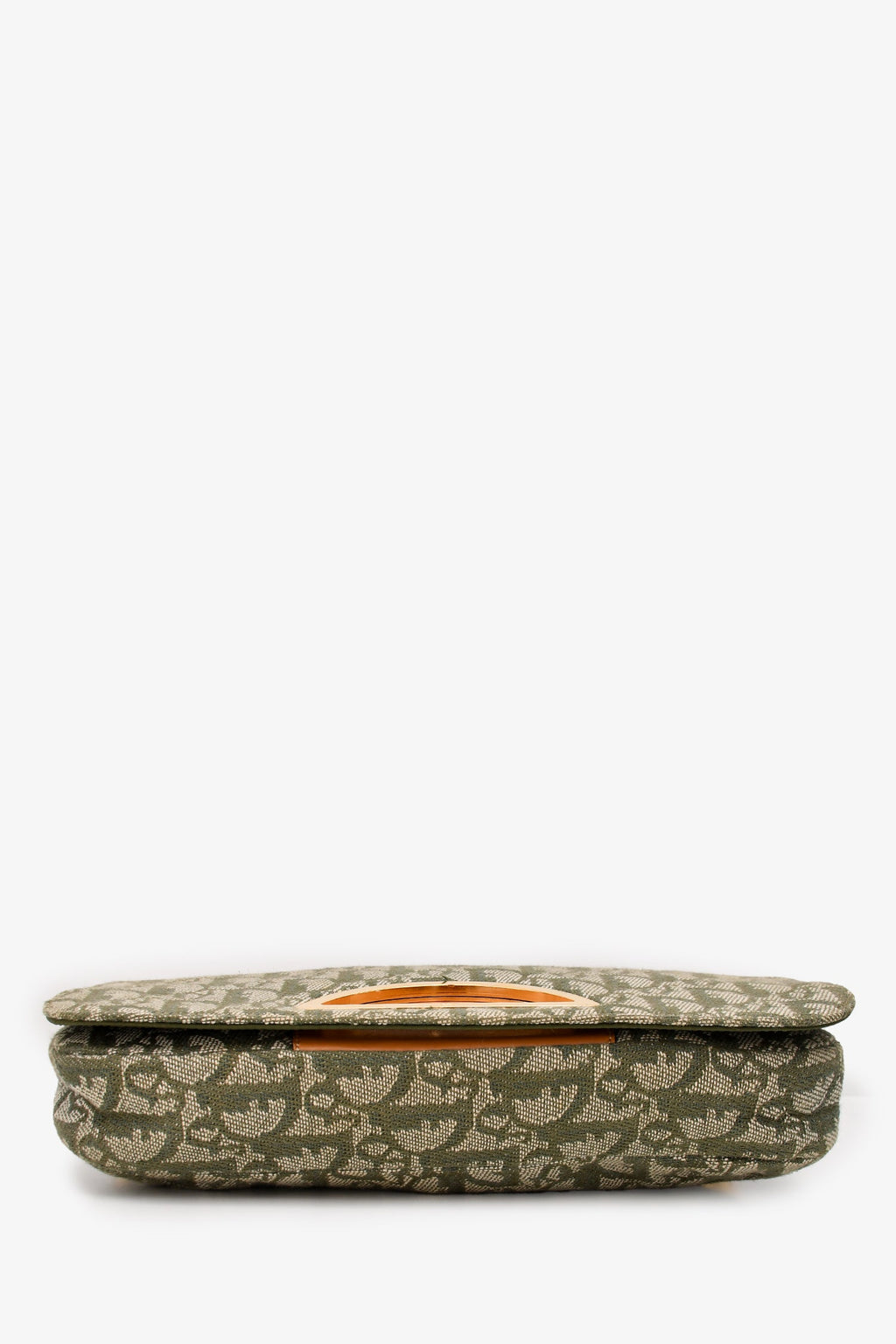 Christian Dior 1991 Green/Cream Canvas Monogram 'Maris Pearl' Shoulder Bag
