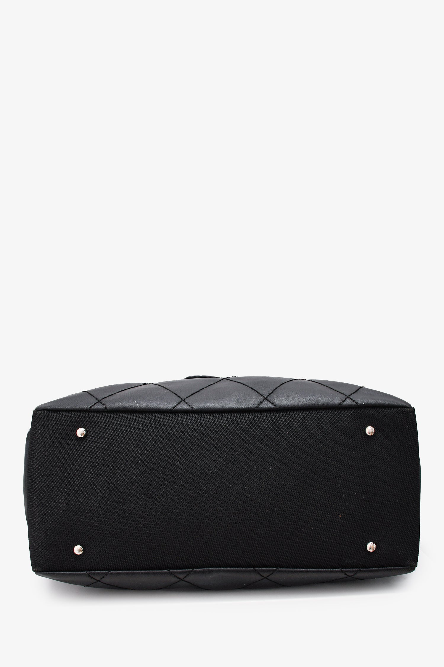 Pre-Loved Chanel™ 2012 Black Leather/Canvas 'Paris Biarritz' Tote Bag