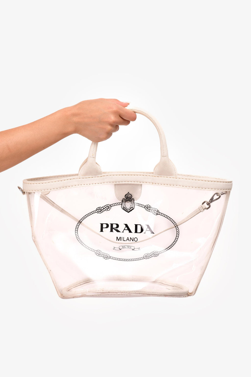 Prada Clear PVC Logo Tote (As Is)