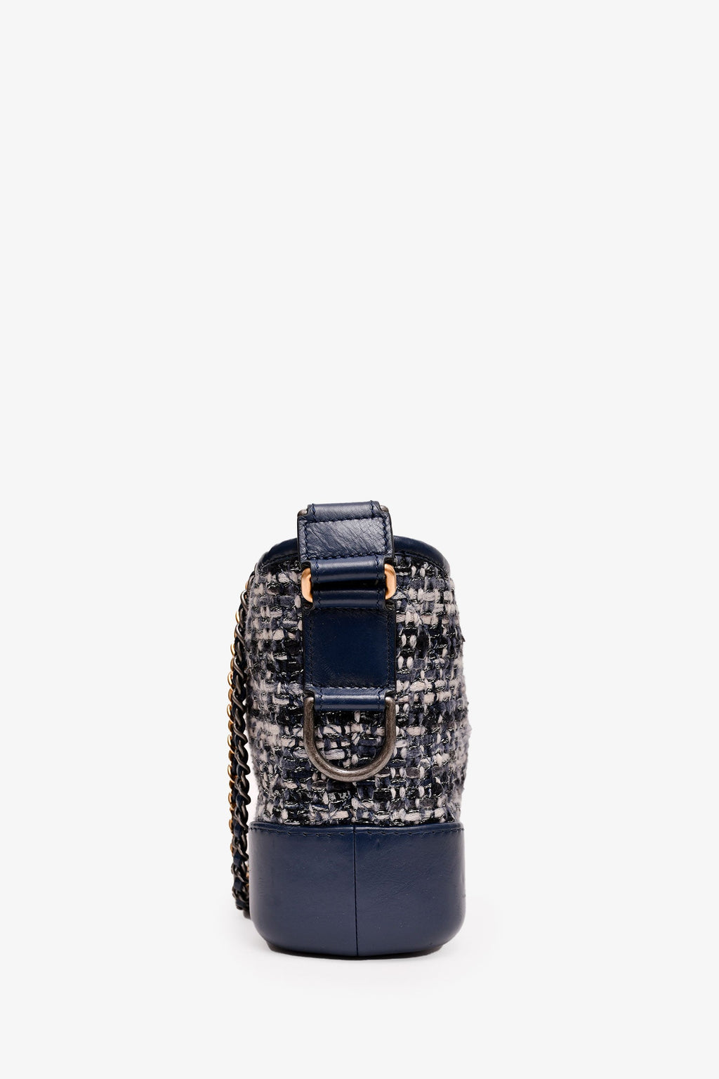 Pre-Loved Chanel™ 2018 Blue Tweed/Leather Small Gabrielle Chain Bag