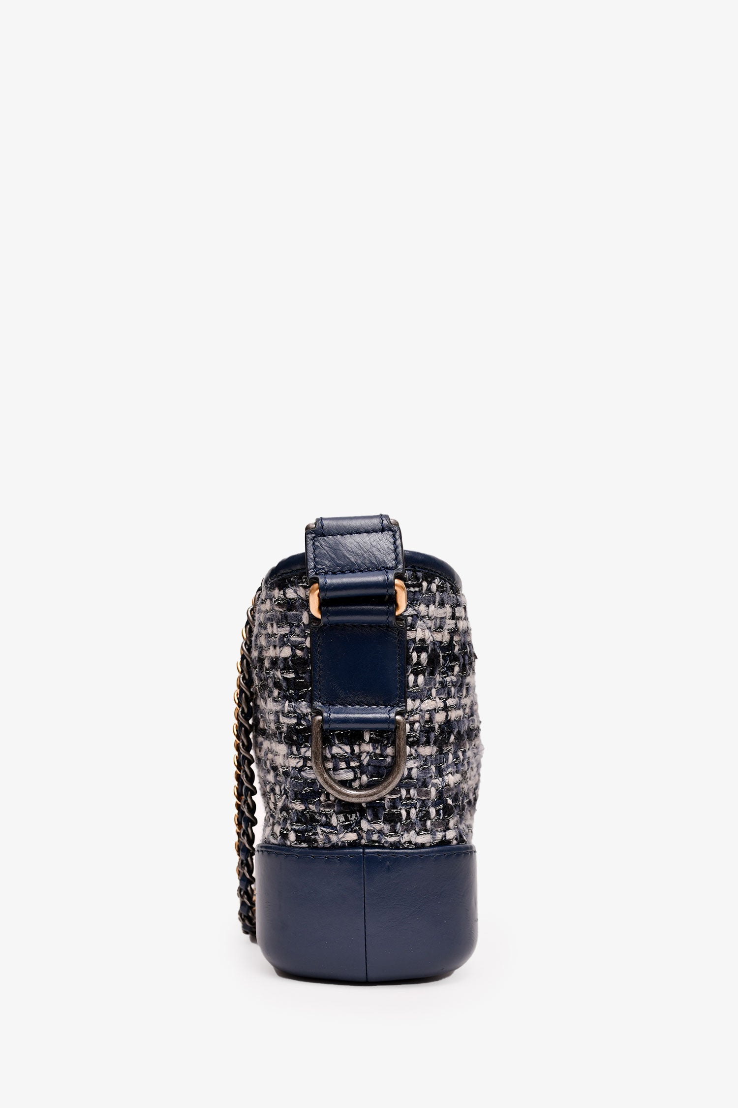 Pre-Loved Chanel™ 2018 Blue Tweed/Leather Small Gabrielle Chain Bag