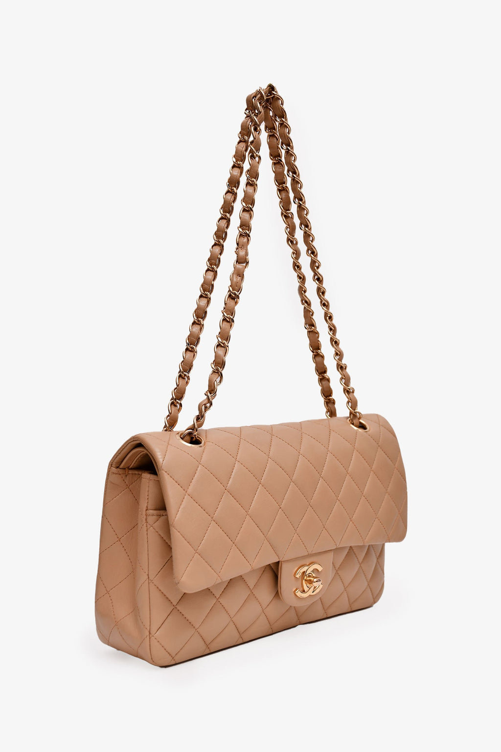 Pre-Loved Chanel™ 2006-08 Beige Leather Medium Double Flap (Refurbished)