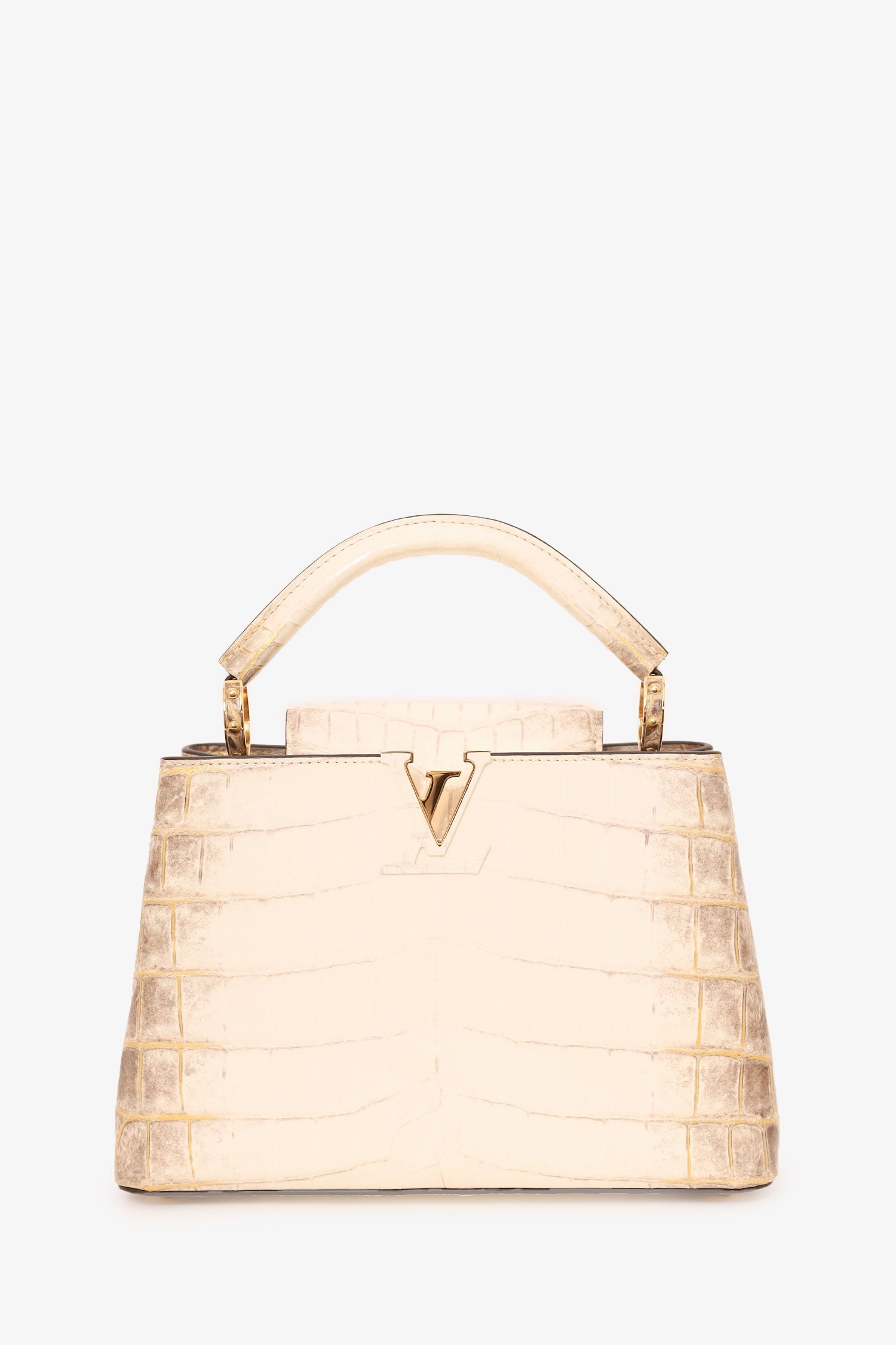 Louis Vuitton 2022 Himalayan Niloticus Crocodile Capucines BB Top Handle 1ith Strap