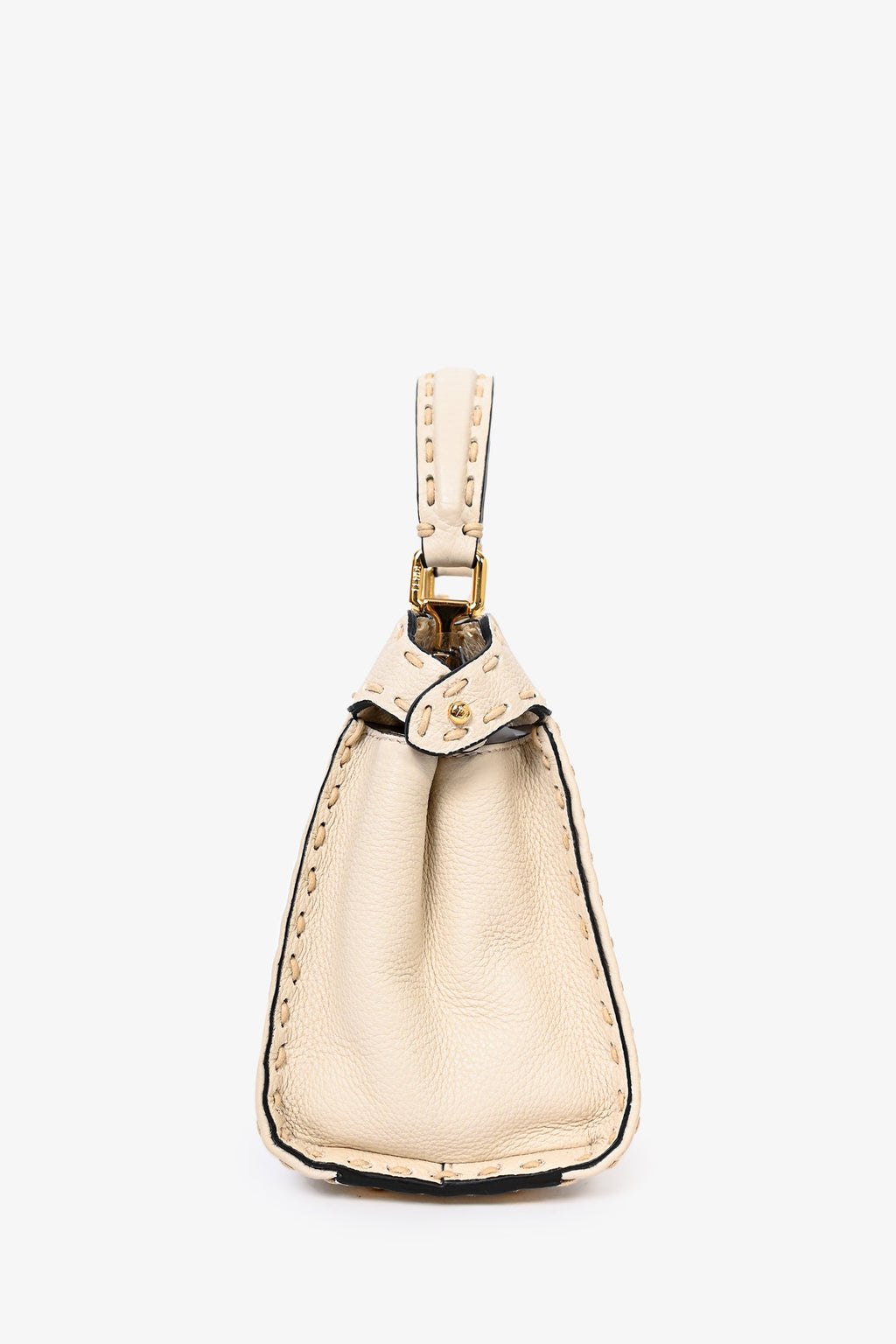 Fendi Cream Leather Astrology Embroidered Canvas Mini Peekaboo Top Handle